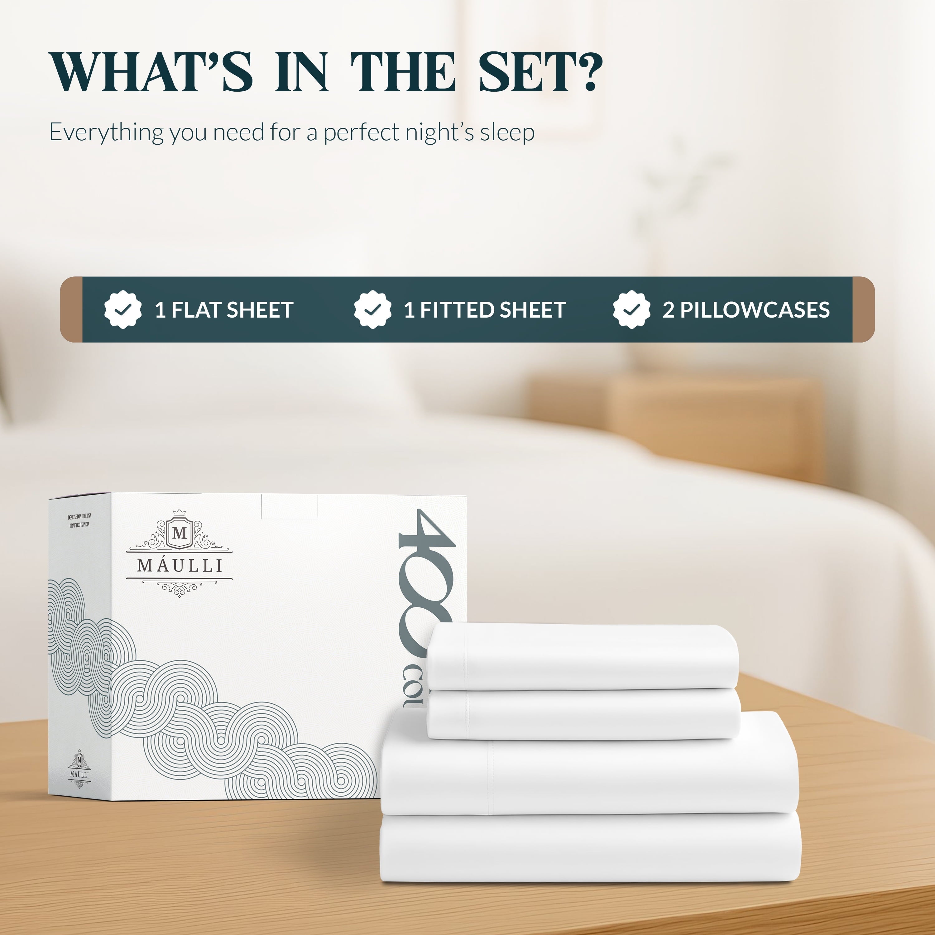 Breathable Luxury 100% Cotton Sheets For Queen Size Bed - Luxury 400 Thread Count Queen Sheet Set, 4 Piece Sateen Weave Queen White Cot... - Premium Ultra-Soft Pillowcase Pair for Sleeping Detail