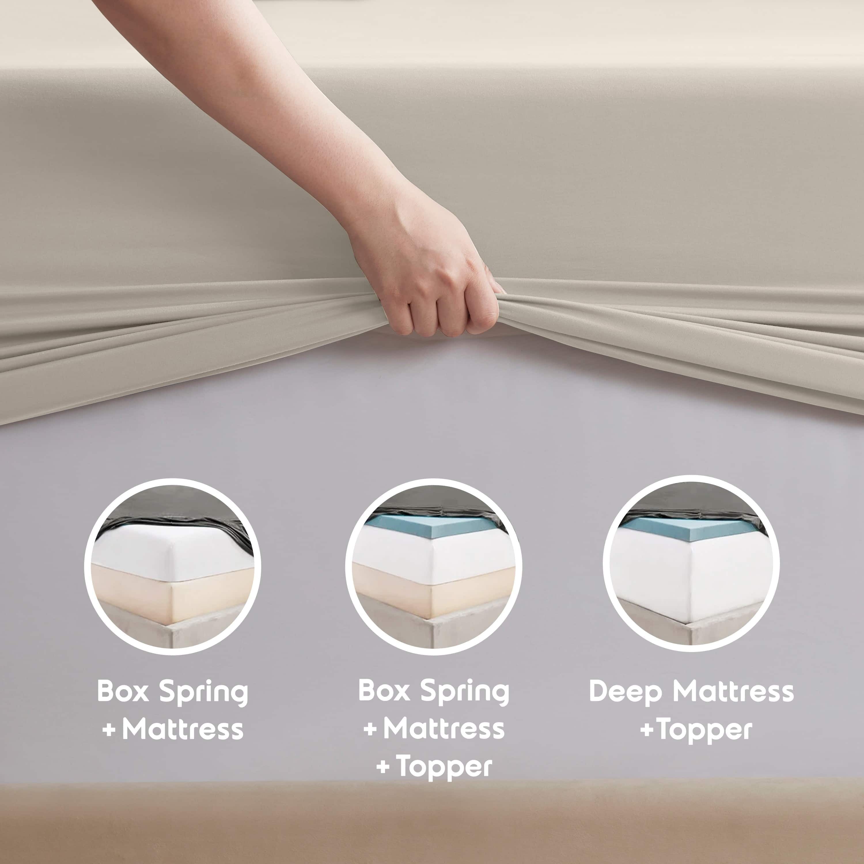 Ultra-Soft Extra Deep Pocket Full Sheets Set, 4 Piece, Fits 18"-24" Mattress, Breathable & Extra Soft Bed Sheets, Linen - Premium Ultra-Soft Pillowcase Pair for Sleeping Detail