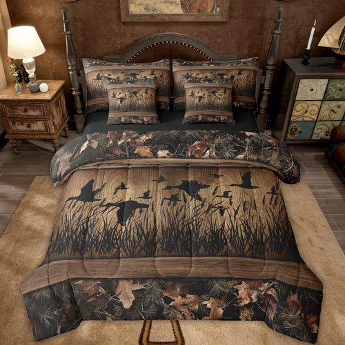 All-Season 7 Piece Camo Mallard Duck Comforter Set With Sheets Men Rustic Farmhouse Cabin Bed In A Bag Full,Hunting Woodland Duc... - Luxurious Quilted Duvet Cover Set - Default Title