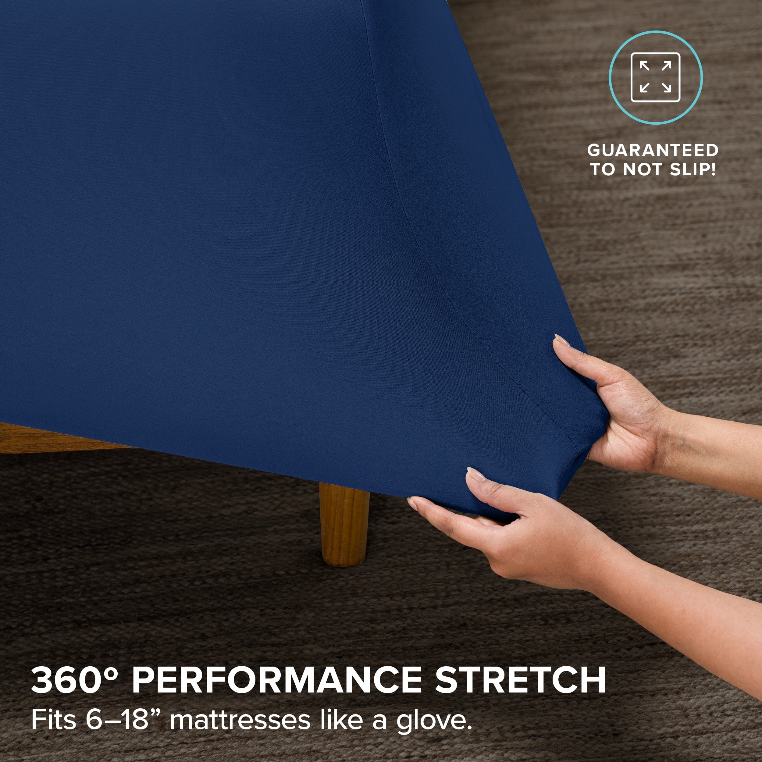 Wrinkle-Resistant Cooling Performance Jersey Knit Stretch Sheet Set, Moisture-Wicking & Breathable, 4-Way Stretch Bed Sheets, Envelope ... - Cooling Hotel Quality Bedding Sheets and Pillowcases Detail