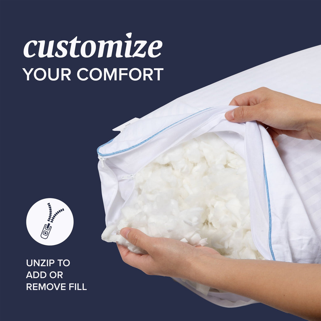 Hotel Collection Customizable Memory Foam Queen Pillow 1Pack, Adult - Ergonomic Memory Foam Pillow for Neck Pain Support Detail
