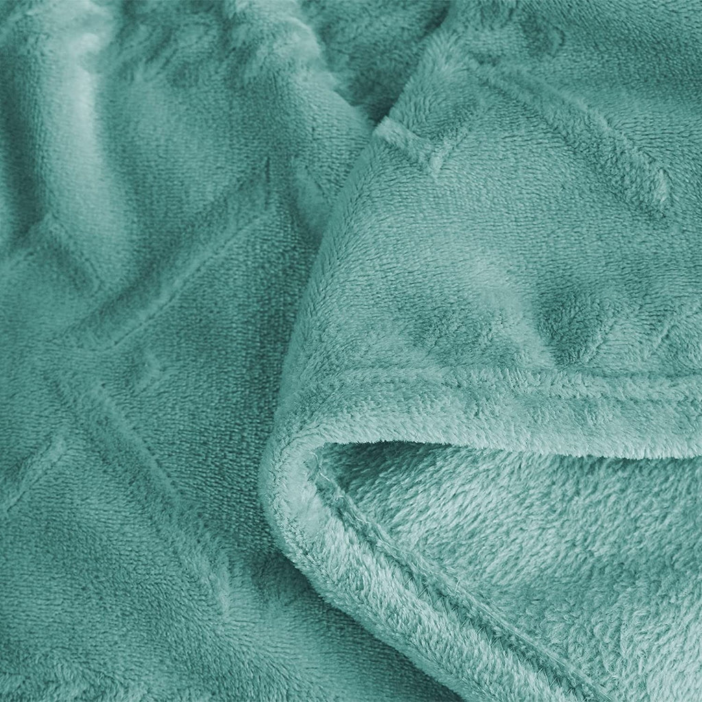 Reversible Sherpa Queen Size Soft Bed Blanket, Warm Fuzzy Luxury Bed Blankets, Decorative Geometry Pattern Plush Throw Blanket for Bed,... - Lightweight Plush Warm Blanket for All Seasons Detail