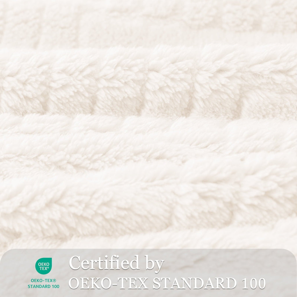 Cozy Fleece Fluffy Fleece Throw Blanket 50"x60" for Couch, Bed, Sofa, Fuzzy Soft Cozy Throw with Decorative Jacquard Pattern for ... - Super Soft Reversible Sherpa Flannel Blanket Detail