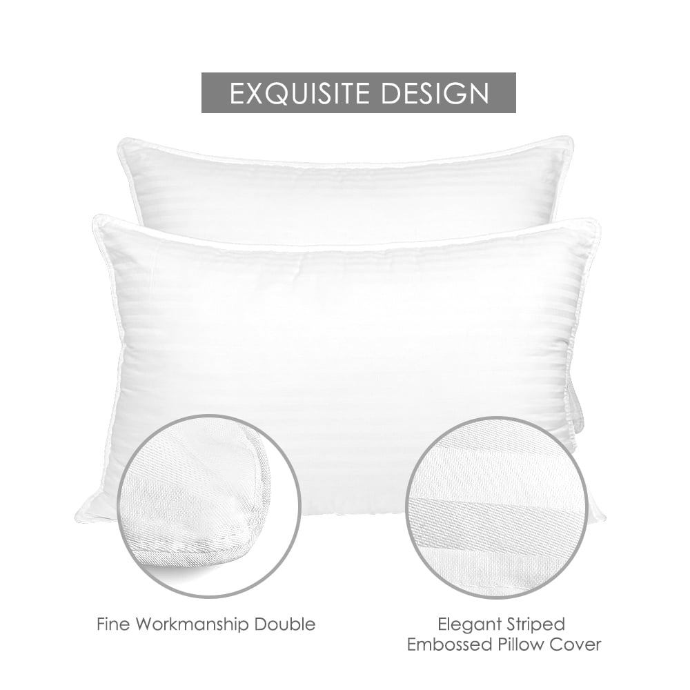 Orthopedic Support Bed Pillows 2-Pack Queen Size Luxury Hotel Pillow for Side and Back Sleeper Pillows for Bed with Cooling Cover - Ergonomic Memory Foam Pillow for Neck Pain Support Detail