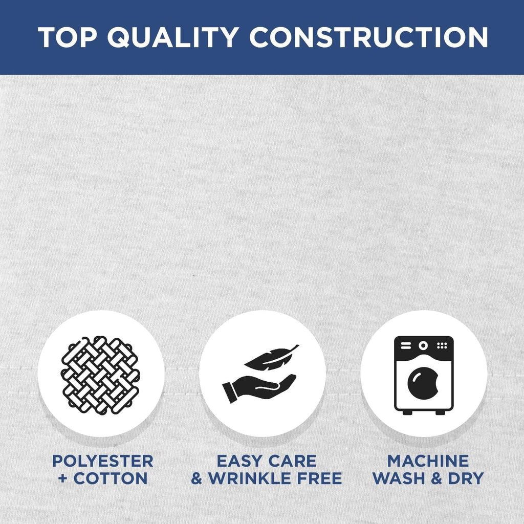 Breathable Luxury 2 Pack Fitted Hospital Bed Sheets with Elastic All Around for a Perfect Fit - Cotton Rich Soft Knitted Jersey Sheet, ... - Breathable Egyptian Cotton Flat & Fitted Sheets Detail