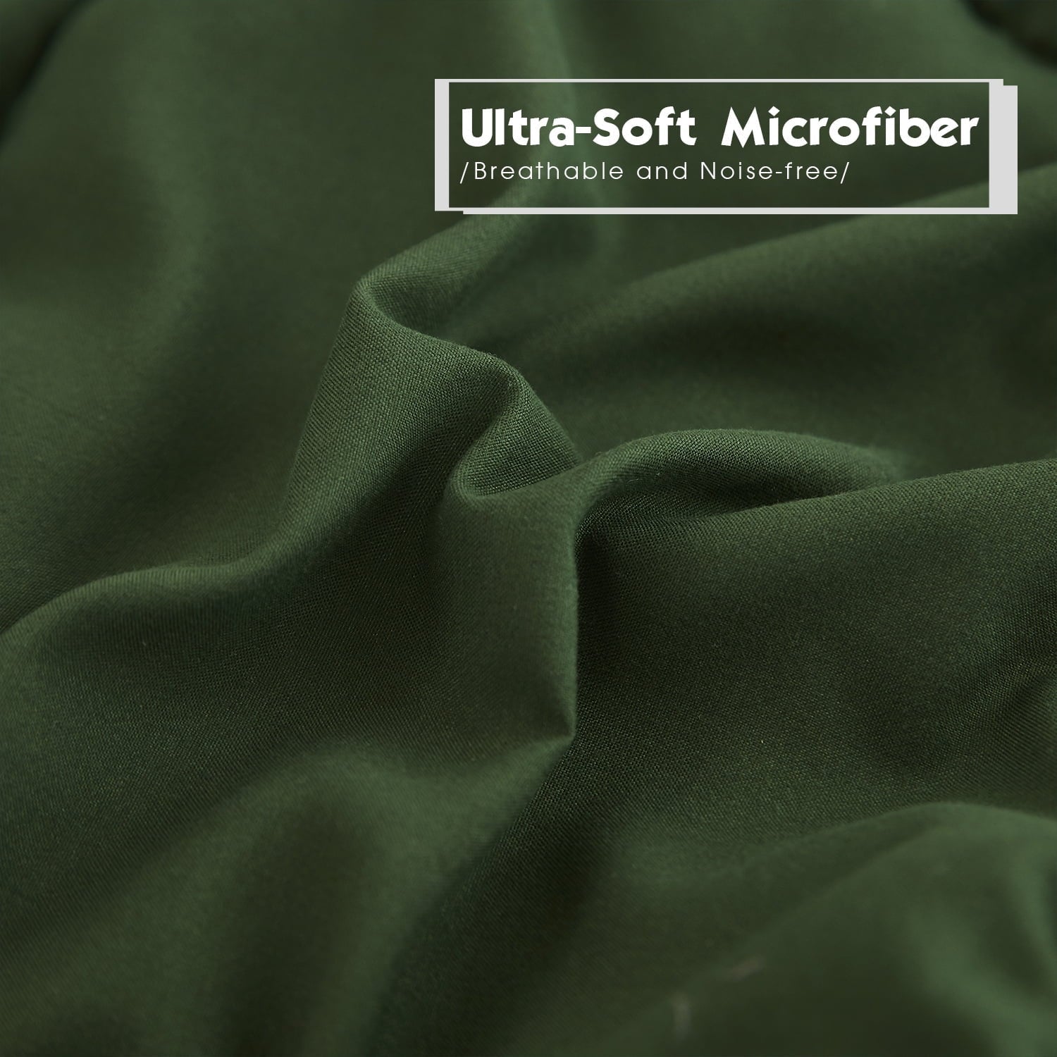 Luxurious Quilted Light Weight Down Alternative Comforter Set, Queen, Green, Reversible - Luxurious Quilted Duvet Cover Set Detail