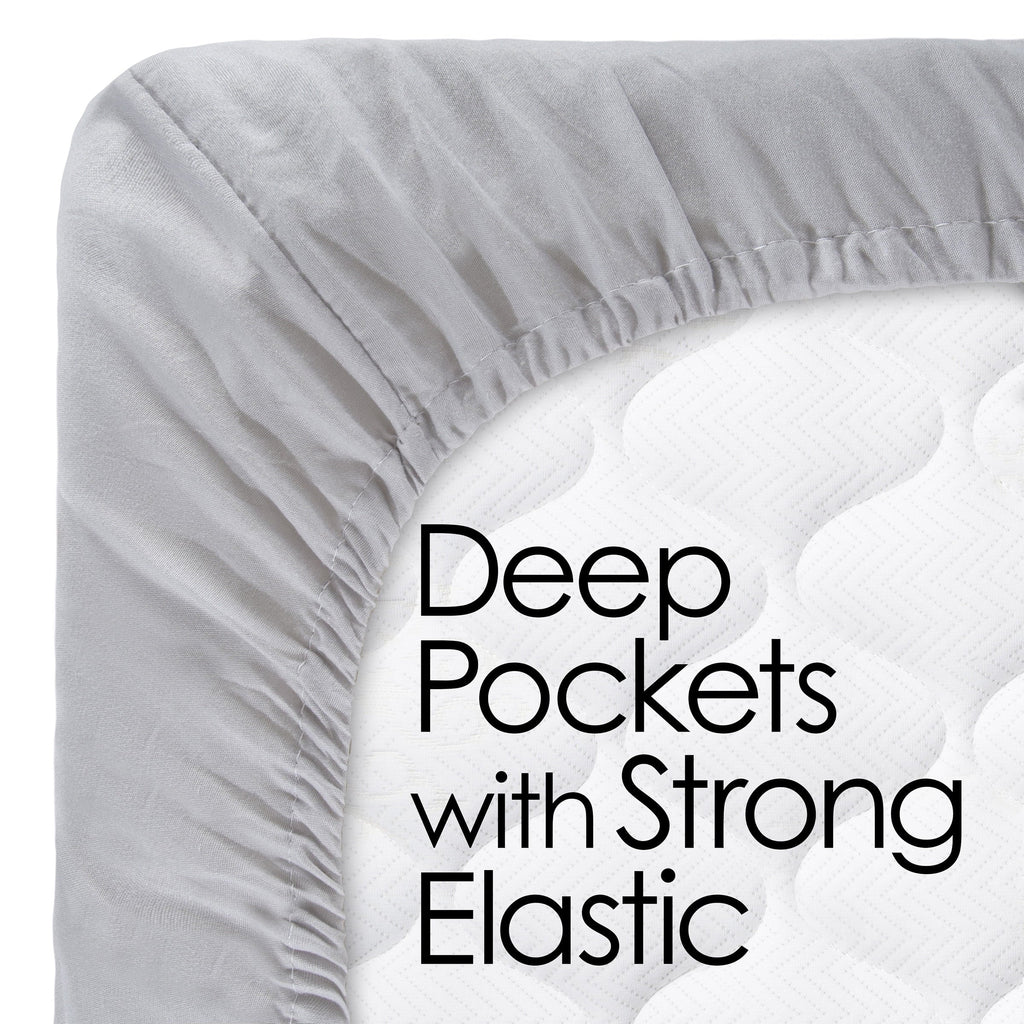 Cooling Sateen Set- 3 Piece Bed Linens-Fitted & Flat s, Plus A Pillowcase-Wrinkle, Stain & Fade Resistant (Twin, White) - Premium Ultra-Soft Pillowcase Pair for Sleeping Detail