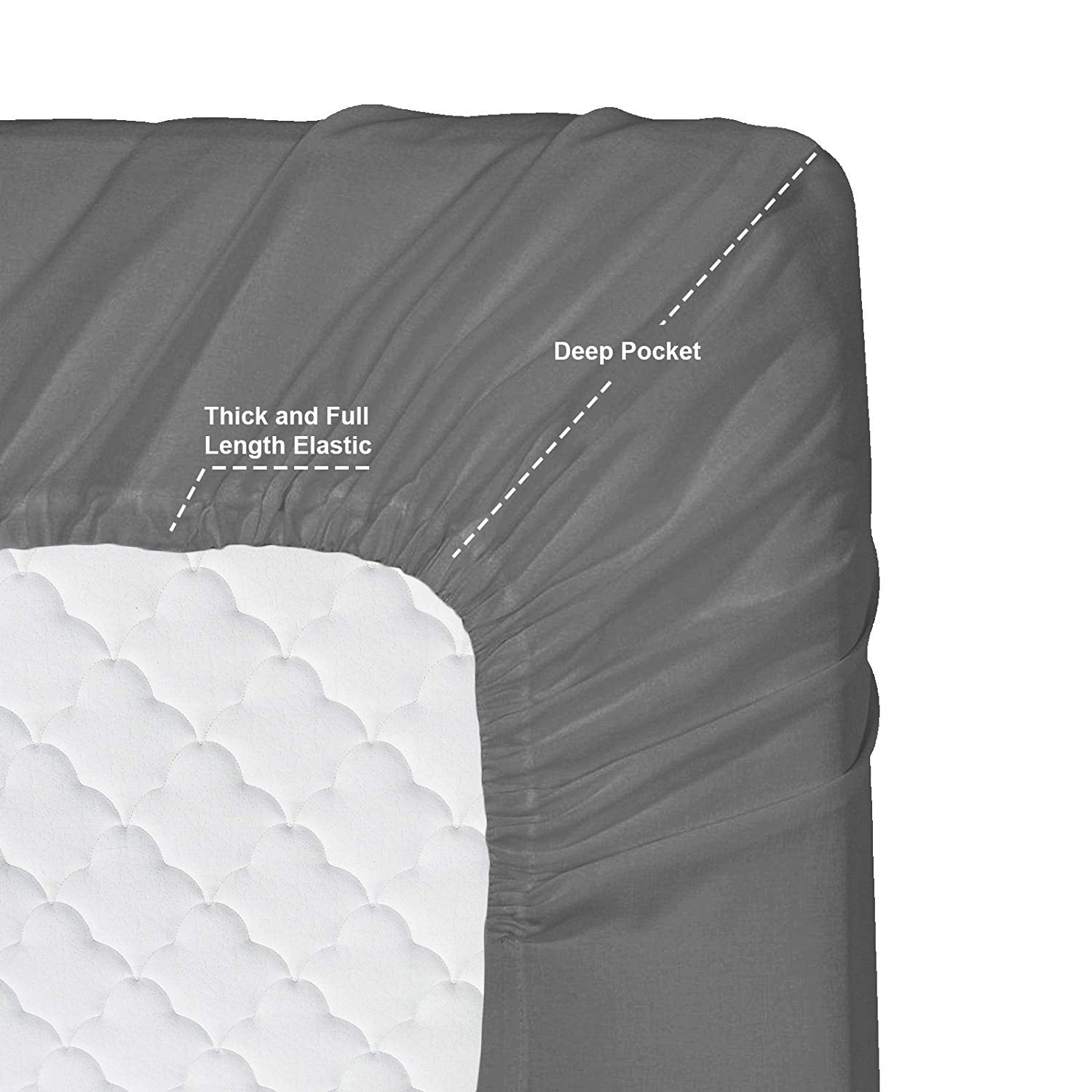 Premium Egyptian Cotton 6 Piece 1800 Collection Bed Sheet Set with Extra Pillowcases, Deep Pockets Fitted Sheet, 100% Soft Microfiber, Hypoal... - Premium Ultra-Soft Pillowcase Pair for Sleeping Detail
