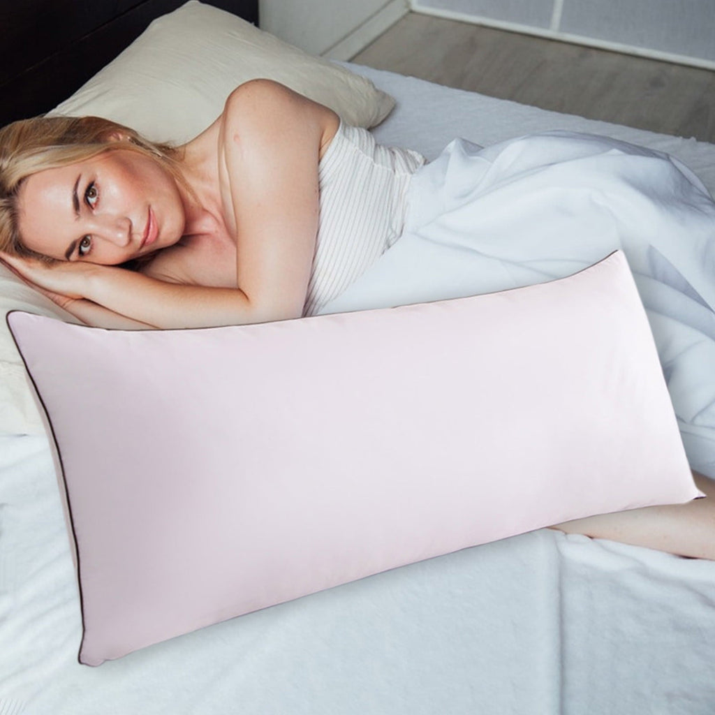 Decorative Plump Long Pillows For Bed King Clearance! 100*48cm White Gentle Support Soybean Pillow, Comfortable Breathable Bed Pillows... - Decorative Throw Pillow Cushion for Sofa & Bed Detail