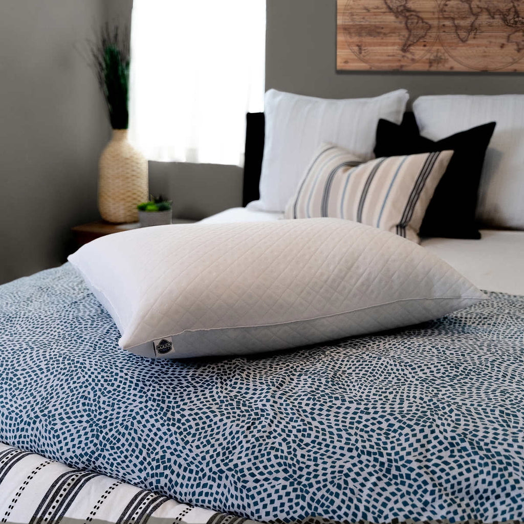 Ergonomic Memory Foam Pure Luxury Queen Eternaloft Bed Pillows - Hypoallergenic, Machine Washable (2 Count) - Decorative Throw Pillow Cushion for Sofa & Bed Detail