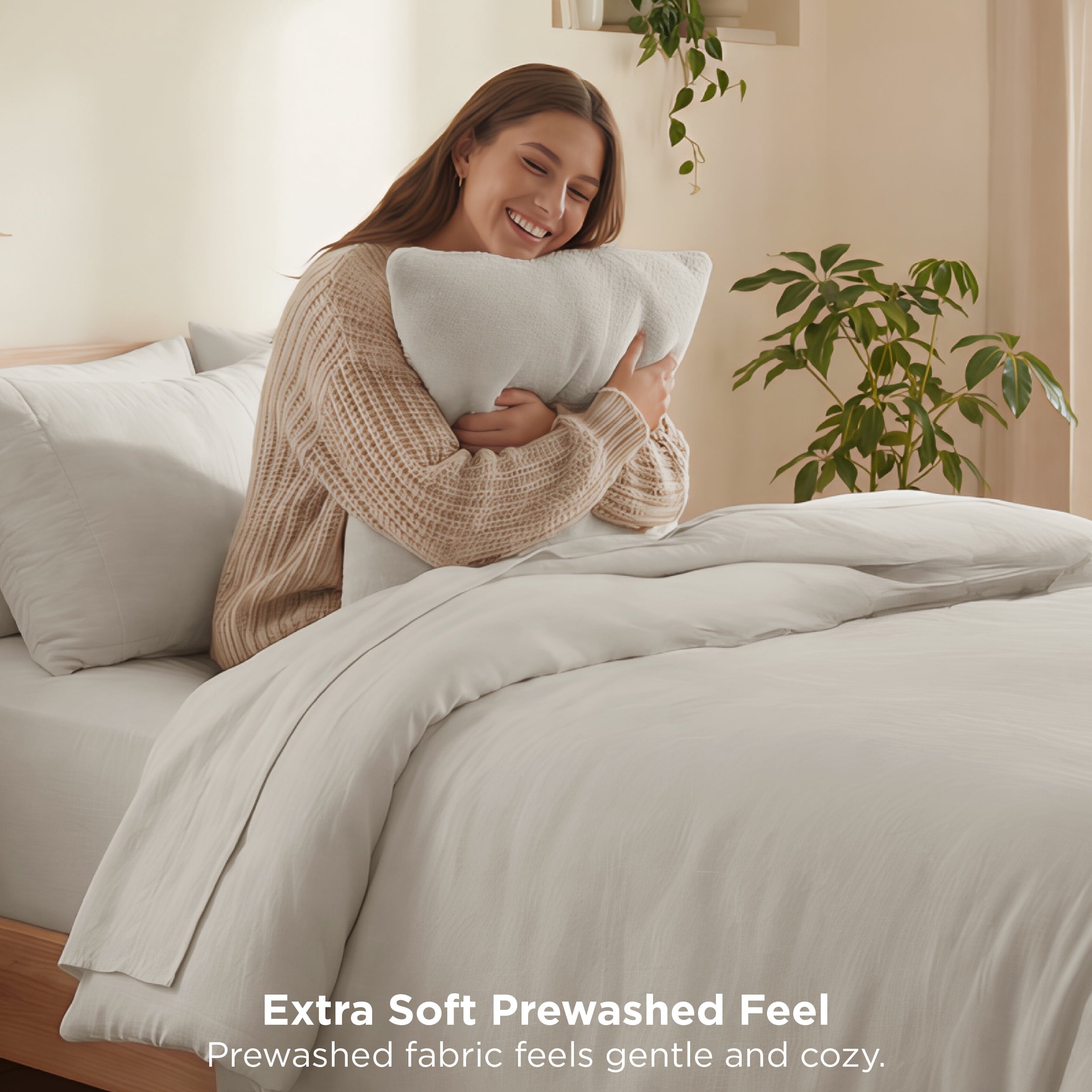 All-Season 3 Pieces Queen Comforter Bedding Set, Beige Bed Comforter Set for All Seasons, 1 Lightweight Prewashed Comforter and ... - Hypoallergenic Ultra-Fluffy Quilt for Winter Detail