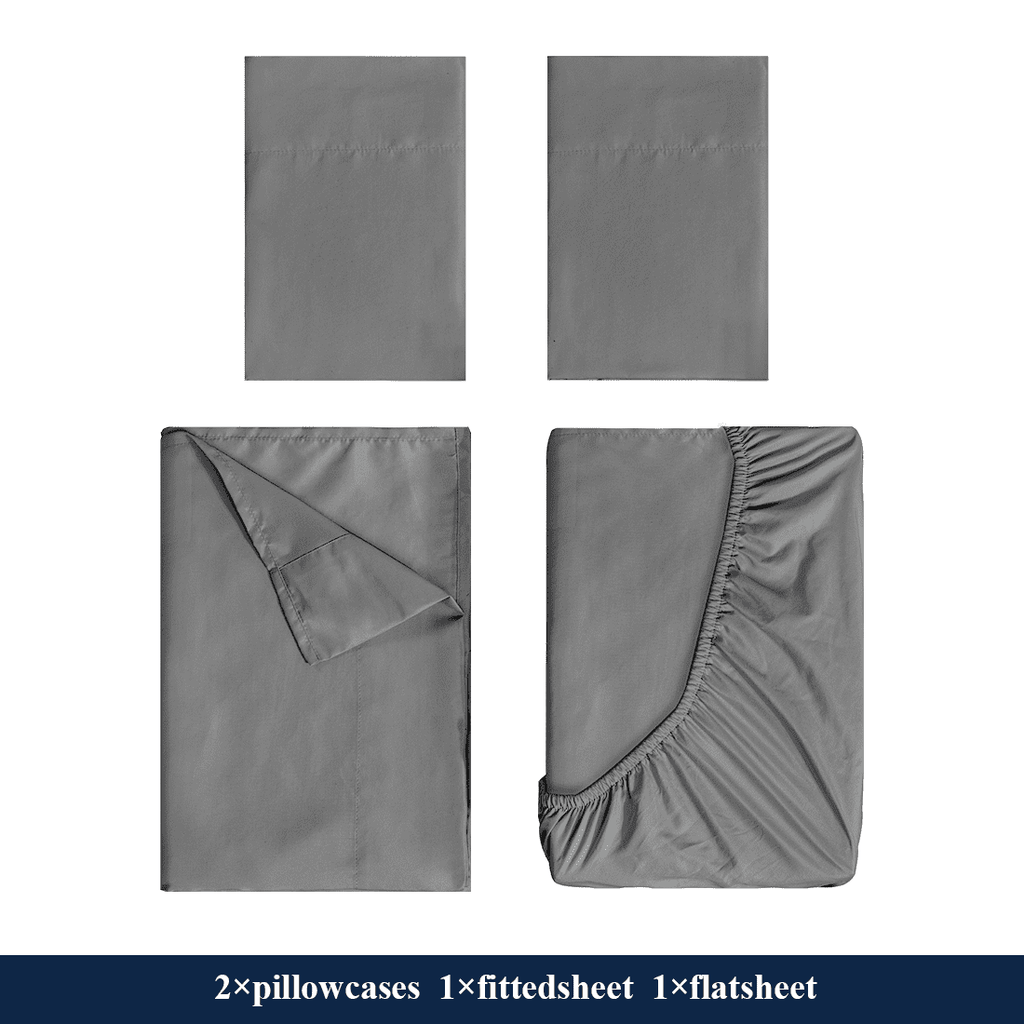 Wrinkle-Resistant Full Size Bed Sheets, 4 Piece Sheets 14” Deep Pocket Sheet & Pillowcase Sets Soft Microfiber Luxury Bedding Fitted Sh... - Premium Ultra-Soft Pillowcase Pair for Sleeping Detail