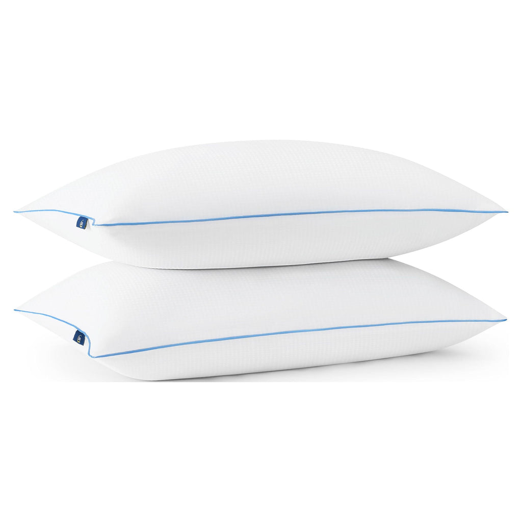 Decorative Plump Cool Nites Bed Pillow, Standard/Queen, 2 Pack - Ergonomic Memory Foam Pillow for Neck Pain Support Detail