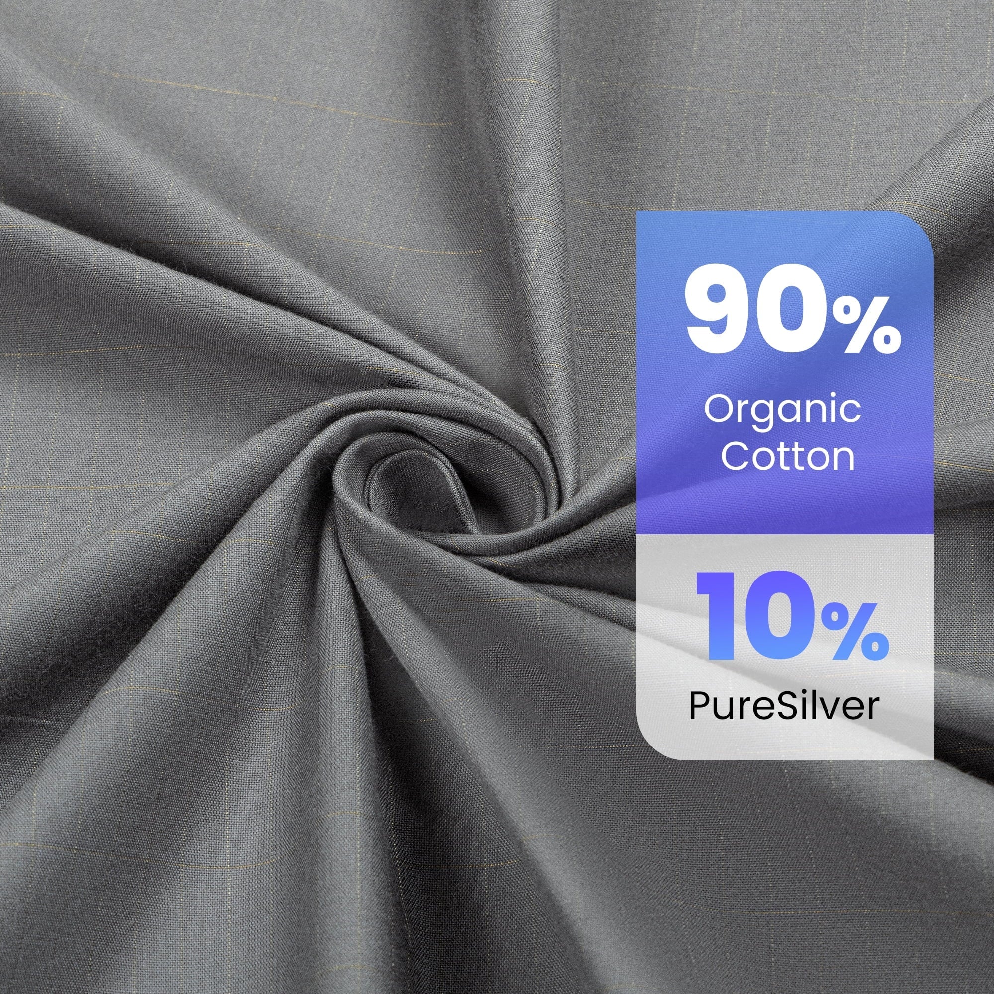 Premium Egyptian Cotton Grounding Sheets Queen Size 90% Organic Cotton + 10% Pure Silver Fitted Bed Sheet Gray Fiber Grounding Sheet Earth Ce... - Cooling Hotel Quality Bedding Sheets and Pillowcases Detail