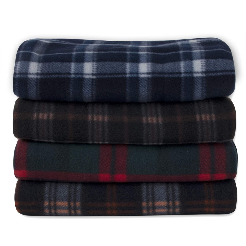 Reversible Sherpa Single Plaid Color 60"L x 50"W Fleece Throw Blanket for Fall, Winter, Spring, Summer, Men, Women, Children & Pets in ... - Luxury Knitted Decorative Throw Blanket with Fringes Detail