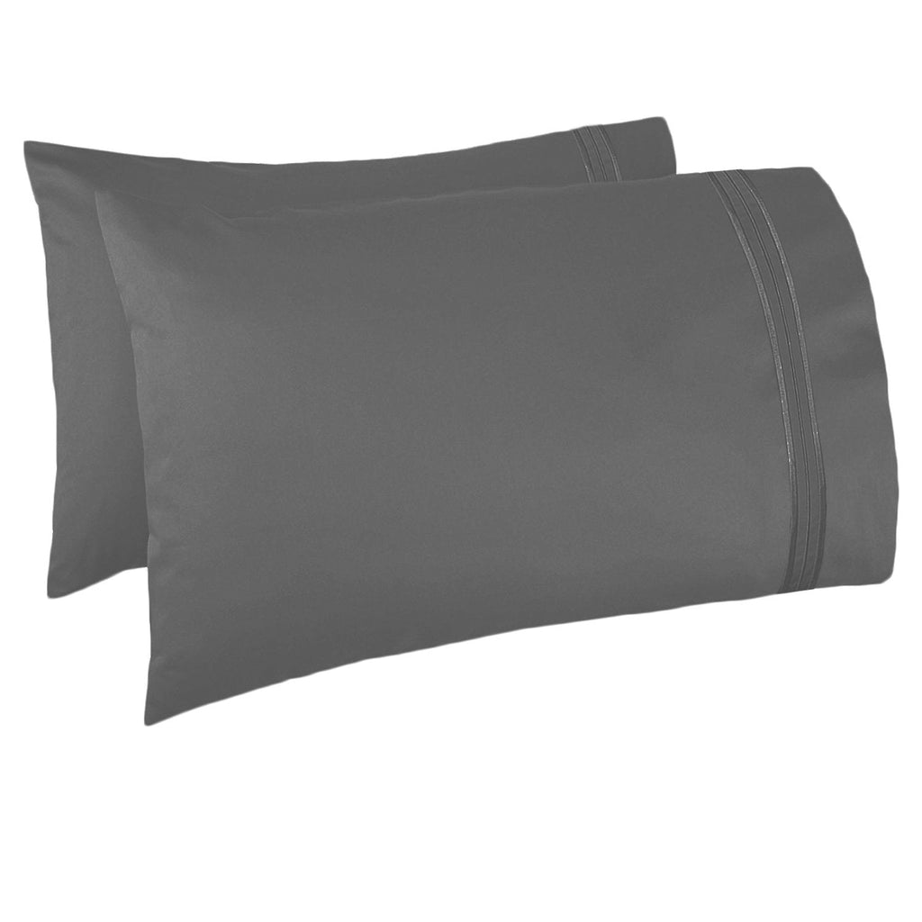 Premium Egyptian Cotton 6 Piece 1800 Collection Bed Sheet Set with Extra Pillowcases, Deep Pockets Fitted Sheet, 100% Soft Microfiber, Hypoal... - Premium Ultra-Soft Pillowcase Pair for Sleeping Detail