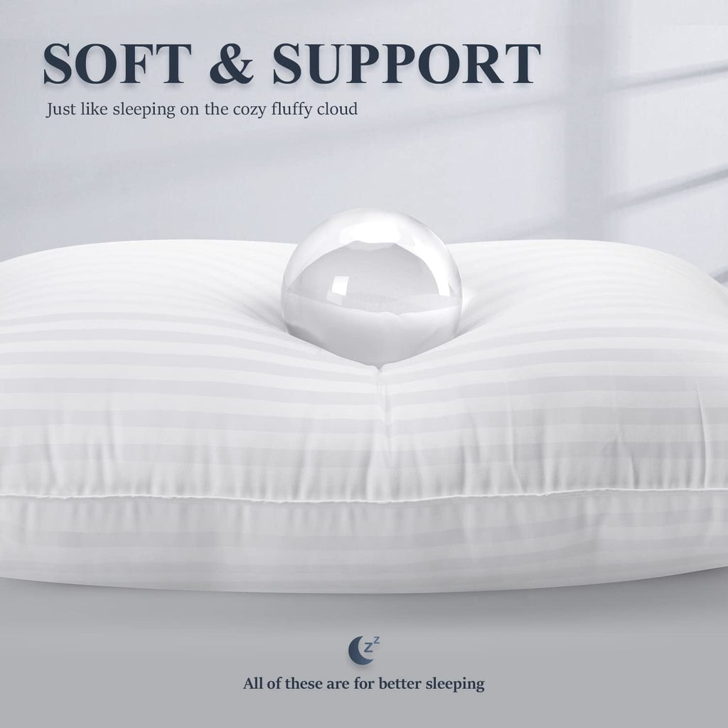 Orthopedic Support Bed Pillows 2-Pack Queen Size Luxury Hotel Pillow for Side and Back Sleeper Pillows for Bed with Cooling Cover - Ergonomic Memory Foam Pillow for Neck Pain Support Detail