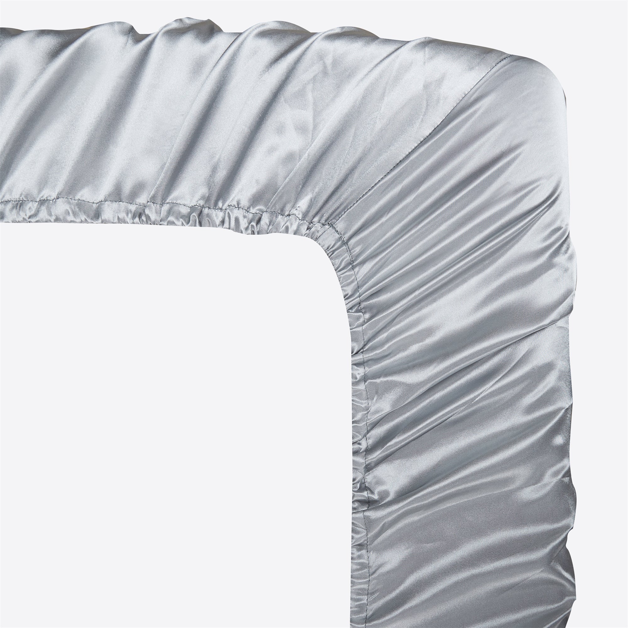 Wrinkle-Resistant Satin Fitted Sheet King Size 14 Inch Deep Pocket Bed Sheet Silk Sheet Ultra Soft Machine Washable, Light Gray - Cooling Hotel Quality Bedding Sheets and Pillowcases Detail