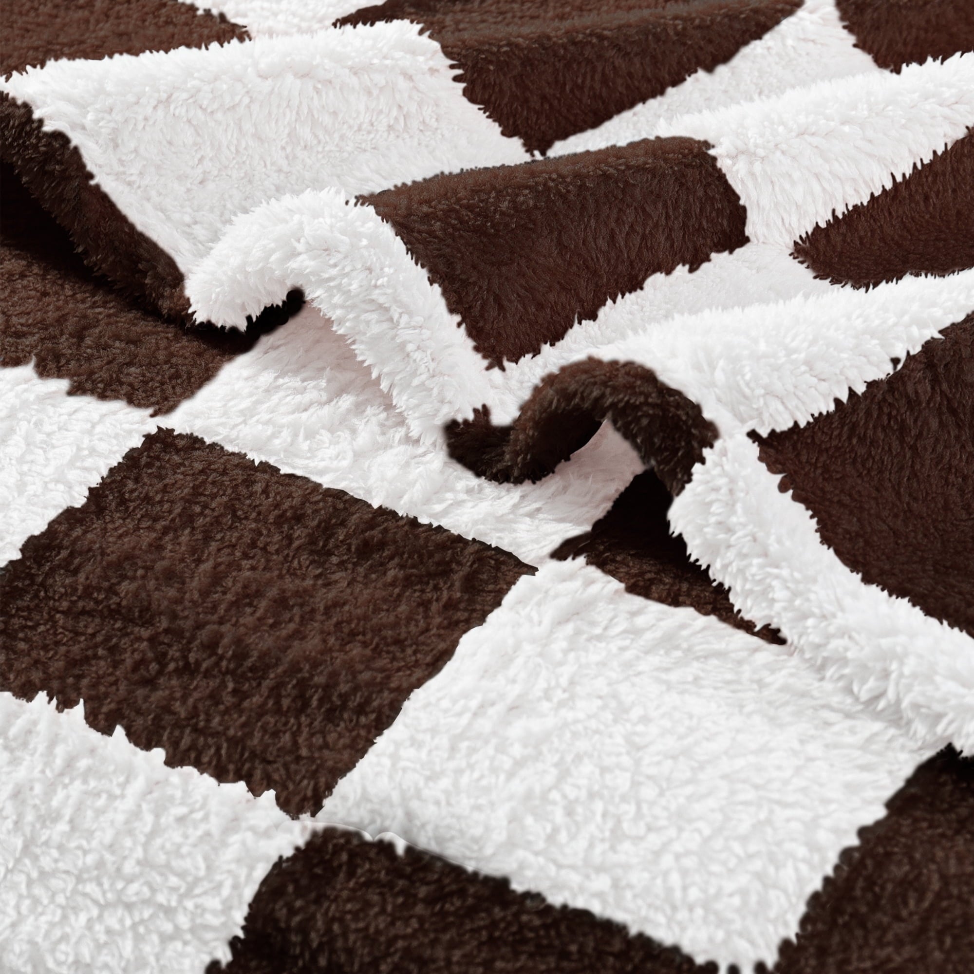 Lightweight Warm Checkered Throw Blanket, Super Soft and Warm Fluffy Fleece Blanket for Couch, Sofa, Bed, Cute Plaid Pattern, Coffee, ... - Luxury Knitted Decorative Throw Blanket with Fringes Detail