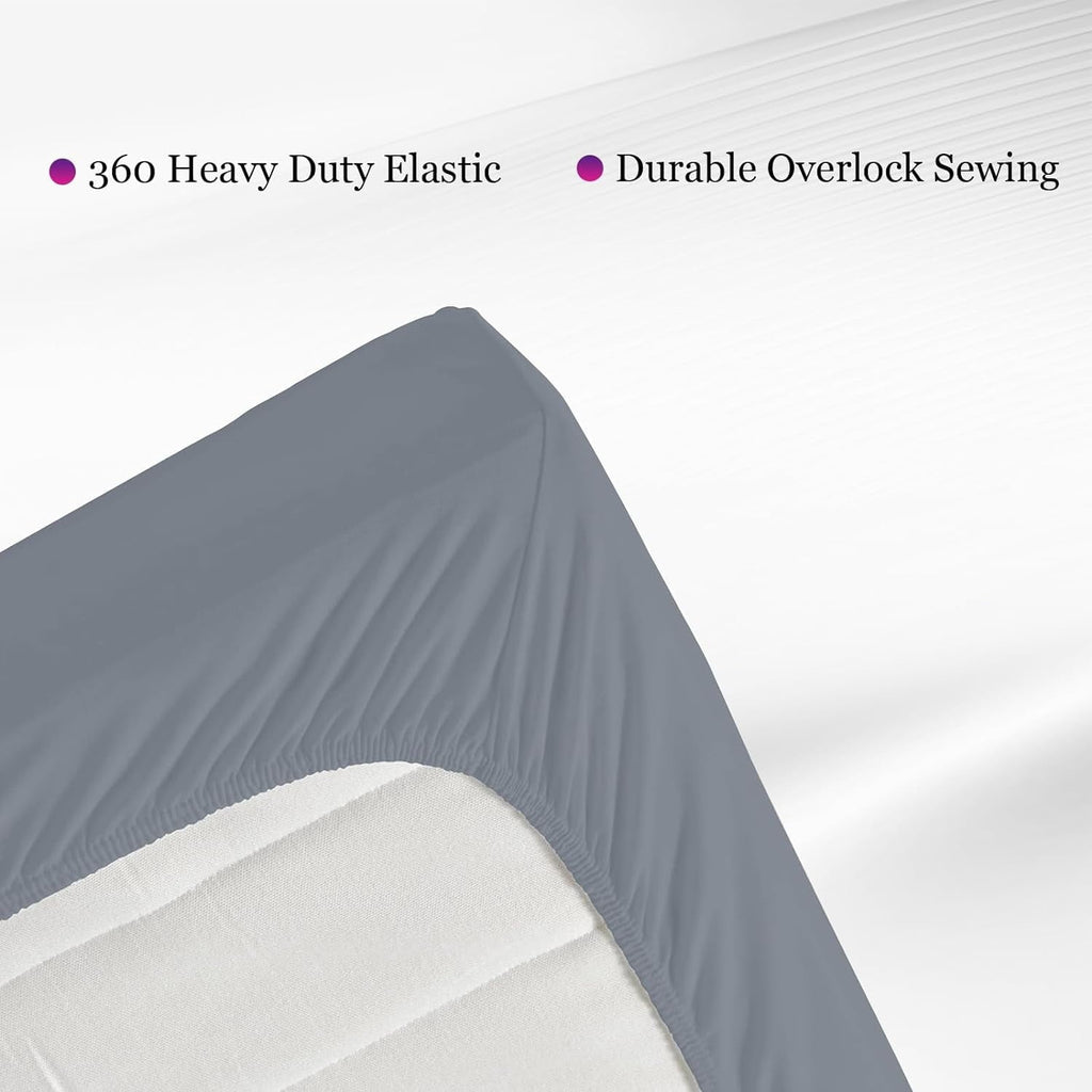 Breathable Luxury Grounding Fitted Sheet Kit Queen Size, Deep Pocket Fitted Sheet, Organic Cotton 7% Silver Fiber, Conductive Bed Cover... - Premium Ultra-Soft Pillowcase Pair for Sleeping Detail