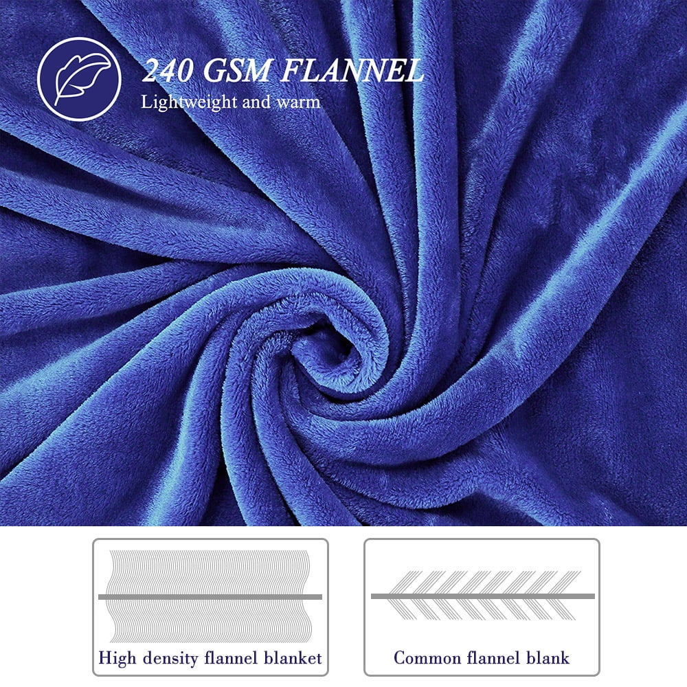 Lightweight Warm Large Navy Fleece Throw Blankets, Throw Size Soft Fuzzy Blanket for Women Men and s, All Season Lightweight Microfibe... - Lightweight Plush Warm Blanket for All Seasons Detail