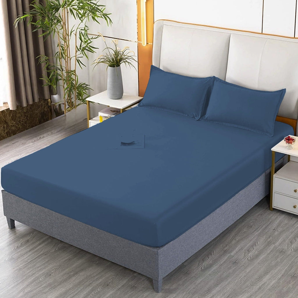 Breathable Luxury Egyptian Cotton Fitted Sheet Queen Size - 400 Thread Count Queen Size Fitted Sheet Only, Extra Soft, Cooling, 15" Dee... - Premium Ultra-Soft Pillowcase Pair for Sleeping Detail