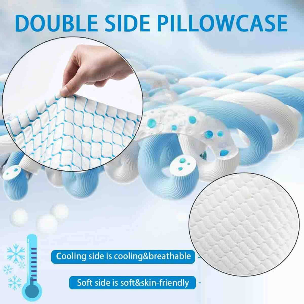 Decorative Plump Pillows for Sleeping (2-Pack), Luxury Hotel Pillows Queen Size Set of 2,Bed Pillows for Side and Back Sleeper (Queen) - Ergonomic Memory Foam Pillow for Neck Pain Support Detail