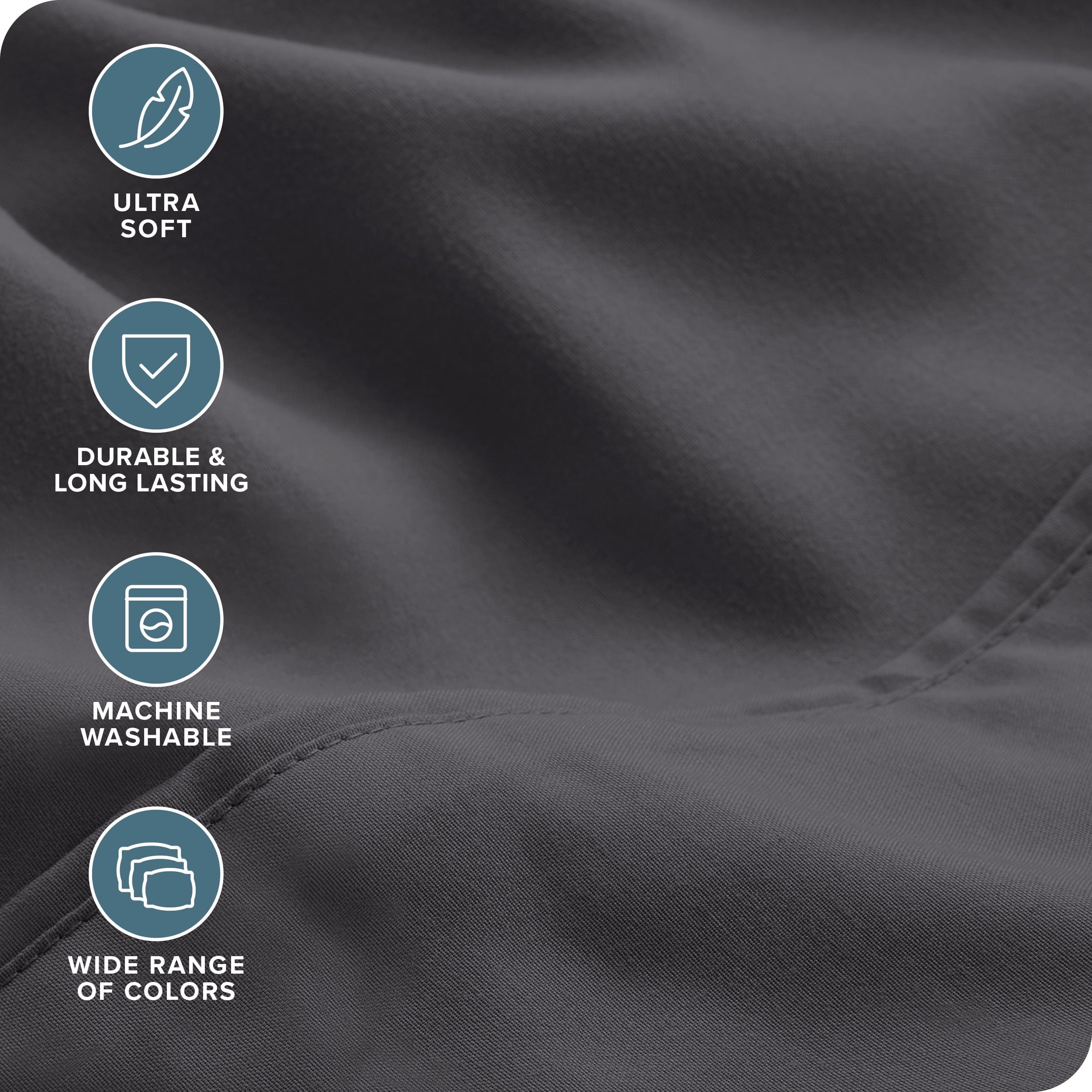 Wrinkle-Resistant Luxury Bed Sheet Set- 6 Piece - Queen, Gray - Luxury Bed Sheet Set with Deep Pockets Detail