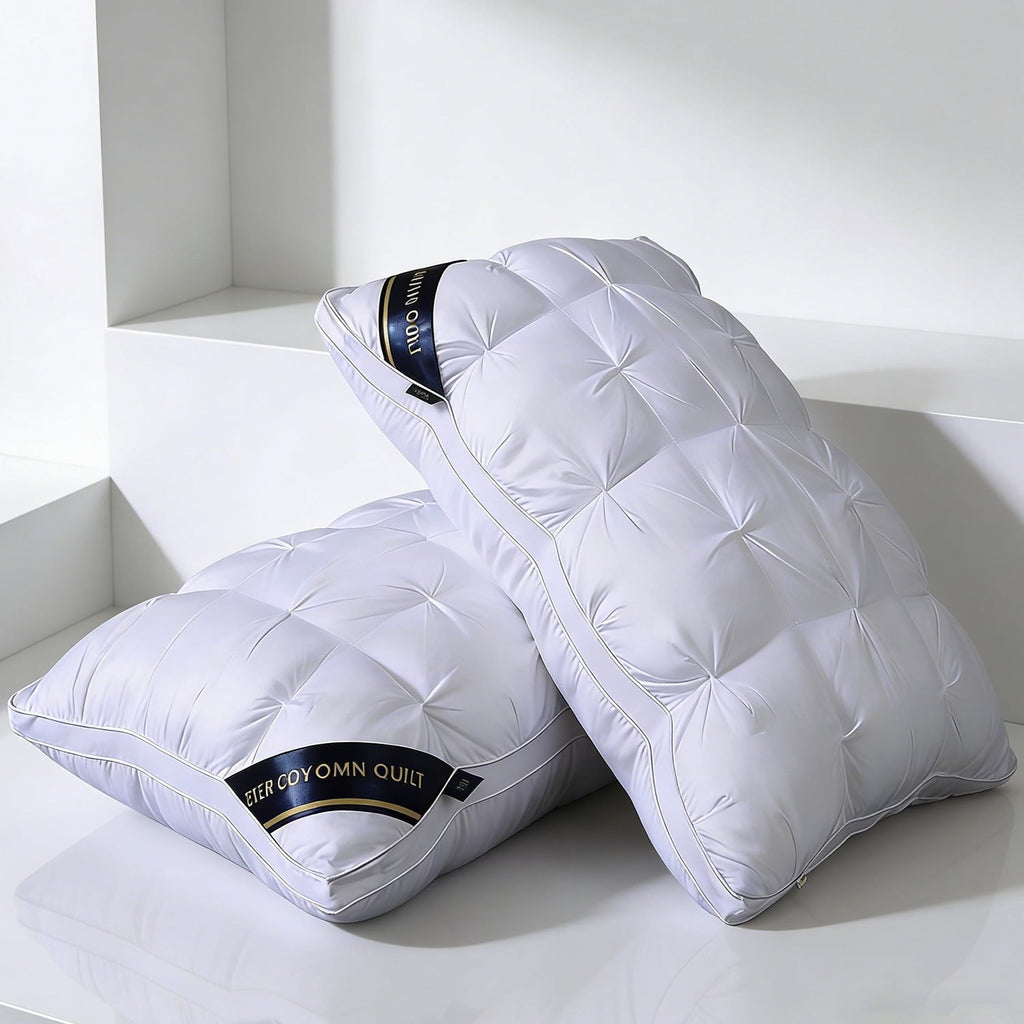 Ergonomic Memory Foam 2-Pack White Twisted Bed Pillows (20" x 16.5") - Soft Plush Down Alternative, Breathable and Hypoallergenic, Standard... - Orthopedic Shredded Foam Bed Pillow Set Detail