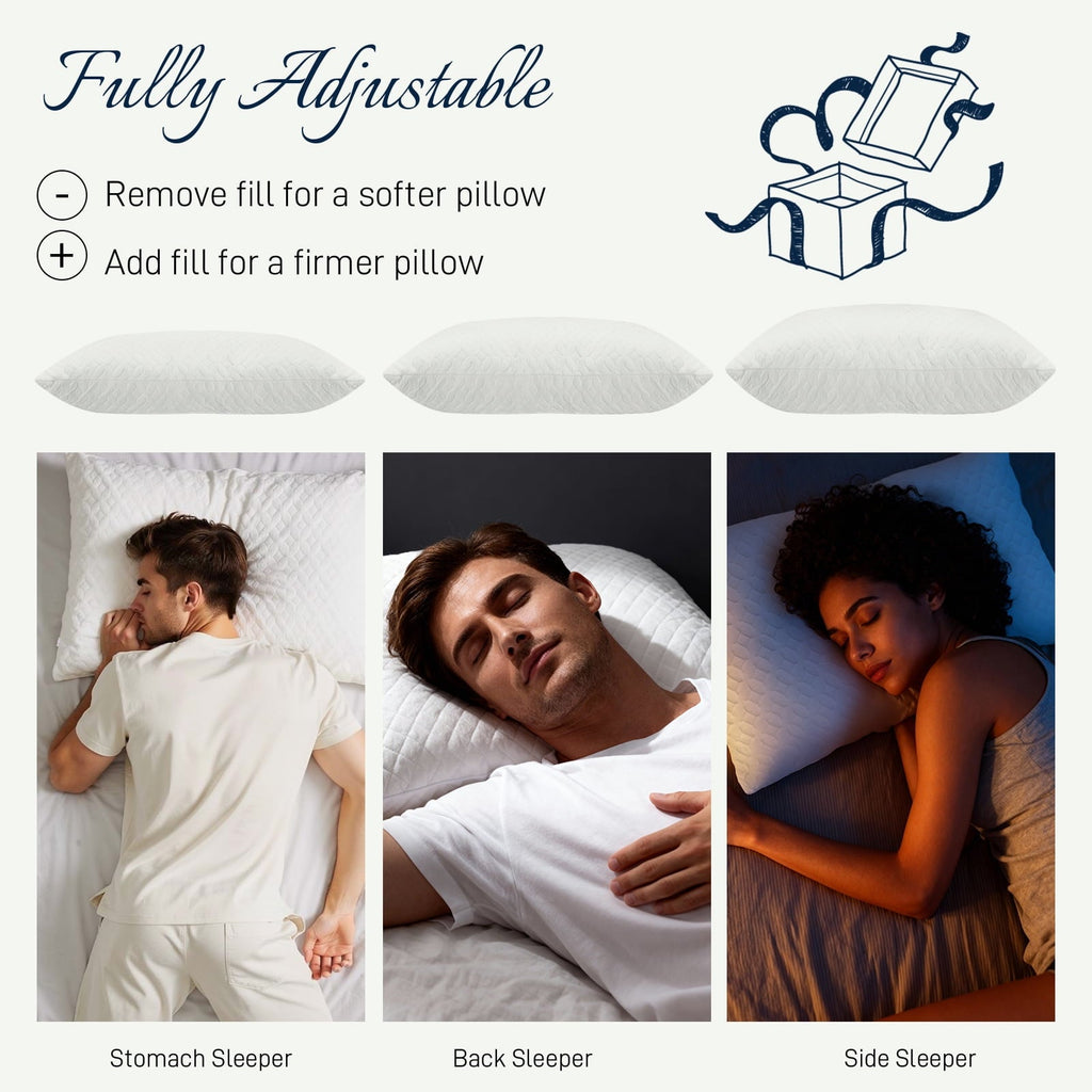 Ergonomic Memory Foam Bed Pillows Cross Cut Memory Foam For Sleeping,Queen Size Bedding Pillow(White), Original Pillow for Sleeping，Adjusta... - Hotel Quality Plush Sleeping Pillows Detail