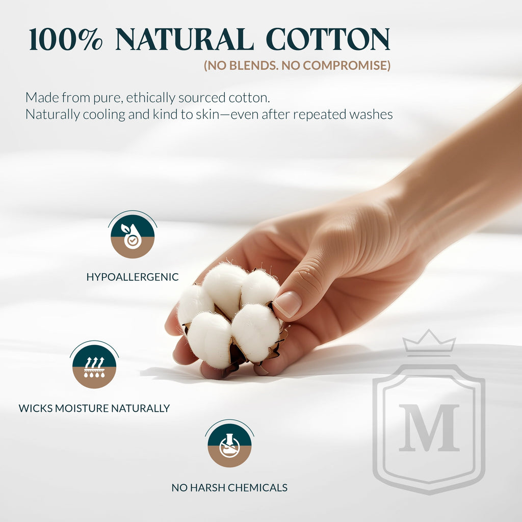 Breathable Luxury 100% Cotton Sheets For Queen Size Bed - Luxury 400 Thread Count Queen Sheet Set, 4 Piece Sateen Weave Queen White Cot... - Premium Ultra-Soft Pillowcase Pair for Sleeping Detail