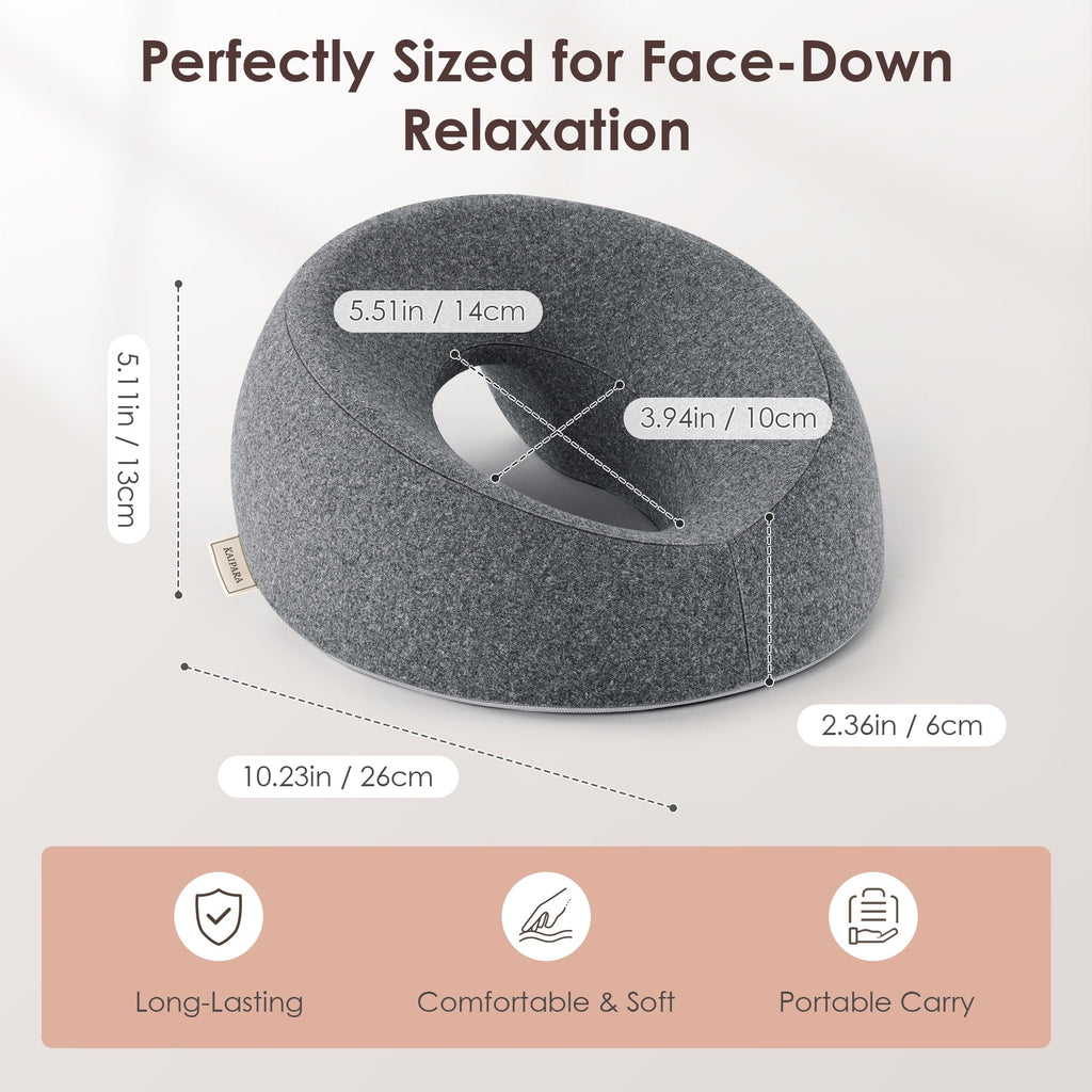 Hotel Collection Face Down Pillow Massage Headrest for Bed, Memory Foam Pillow Face Cradle Support for Stomach Sleepers, Eye Post-Surg... - Ergonomic Memory Foam Pillow for Neck Pain Support Detail