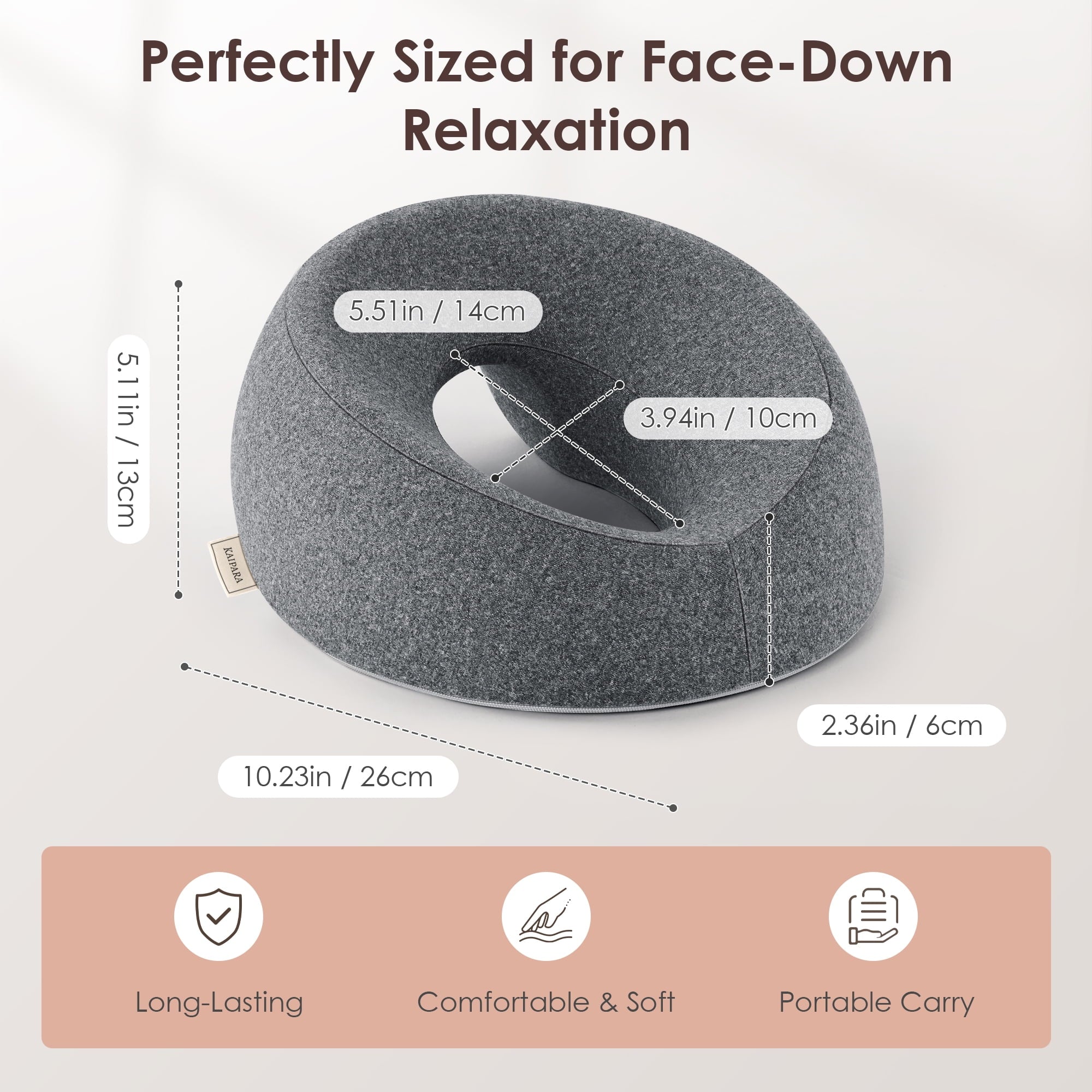 Hotel Collection Face Down Pillow Massage Headrest for Bed, Memory Foam Pillow Face Cradle Support for Stomach Sleepers, Eye Post-Surg... - Ergonomic Memory Foam Pillow for Neck Pain Support Detail