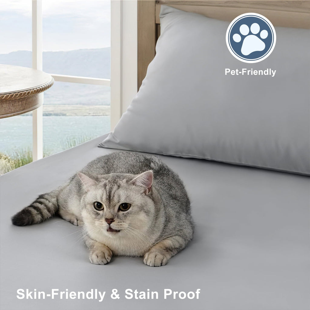 Ultra-Soft Twin Bed Sheet Set 3 Piece, Hotel Luxury Super Soft 1800 Series Microfiber Bed Sheets Set, Wrinkle Free Breathable, U... - Breathable Egyptian Cotton Flat & Fitted Sheets Detail
