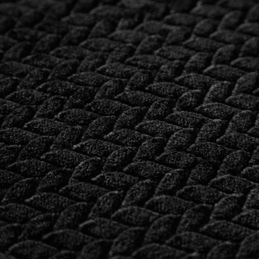 Decorative Knitted Cozy Textured Plush Throw Blanket, Black, 50"x60" All Ages - Lightweight Plush Warm Blanket for All Seasons Detail
