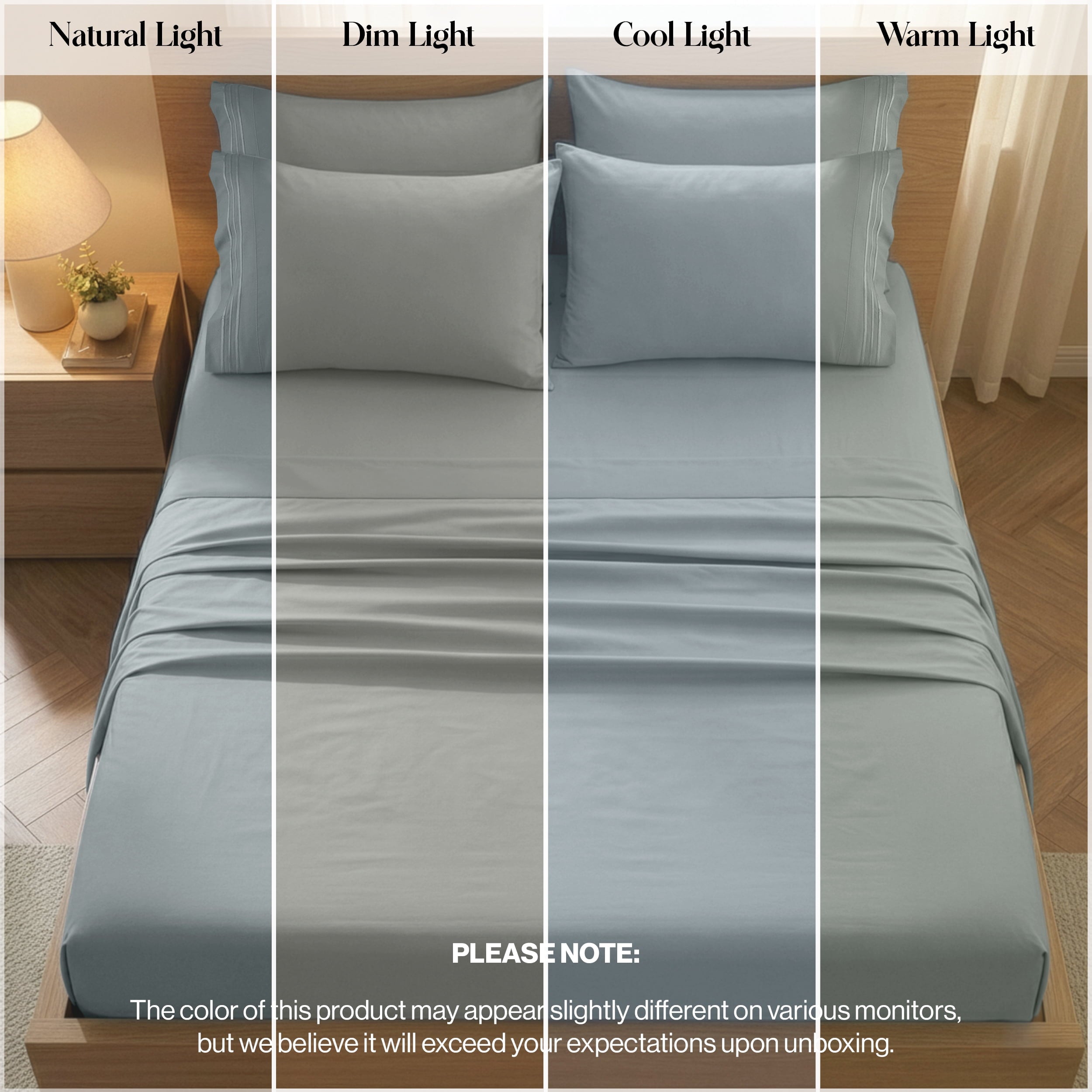Ultra-Soft Bed Sheets - 6 Piece Ultra-Soft Microfiber Sheets Set, Deep Pocket Fitted Sheet, Flat Sheet & 4 Pillowcases, Breathab... - Luxury Bed Sheet Set with Deep Pockets Detail