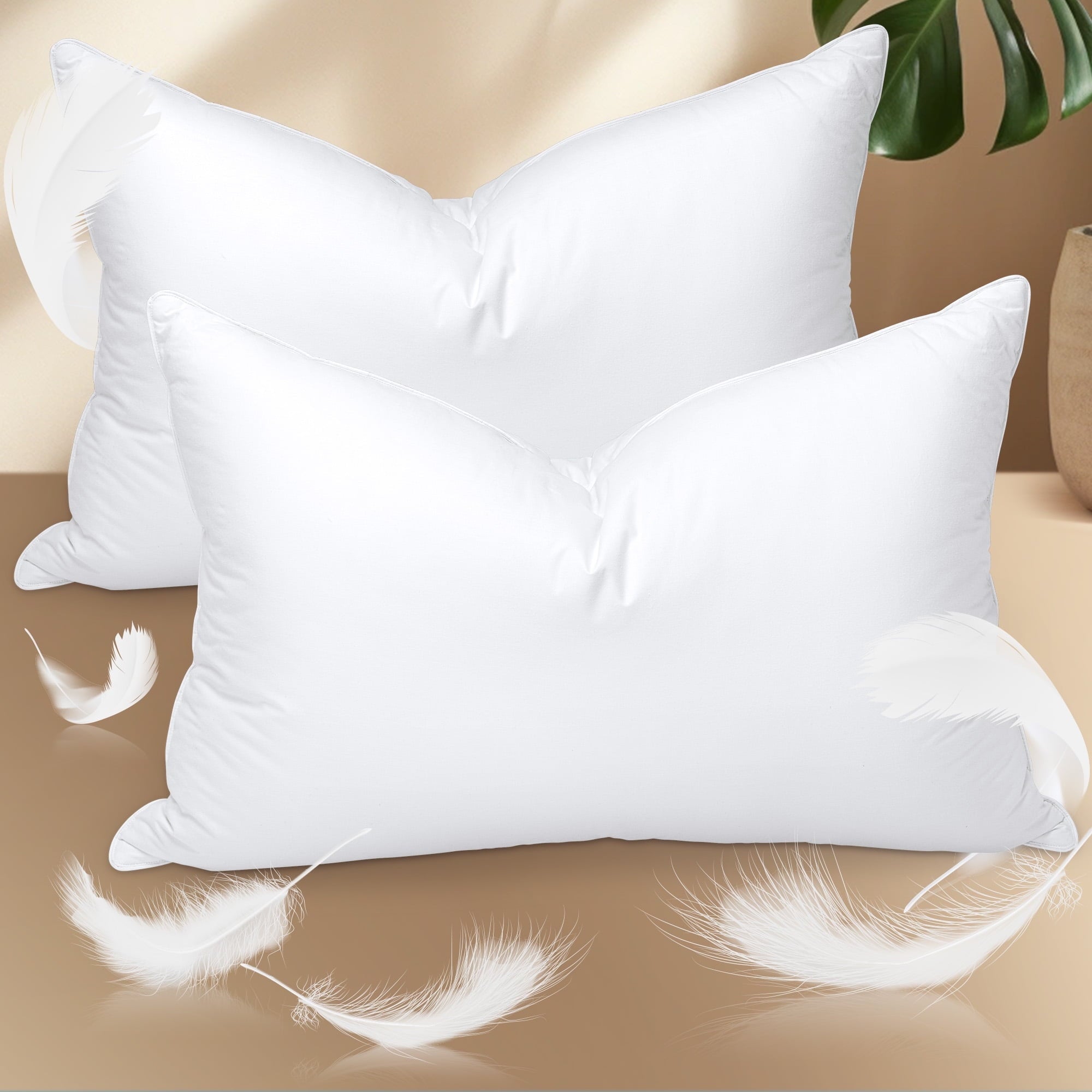 Ergonomic Memory Foam Pillows and Bed Pillows Queen Size for Sleeping,With 2 Set of Soft Cotton Cover- Pack of 2 - Orthopedic Shredded Foam Bed Pillow Set Detail