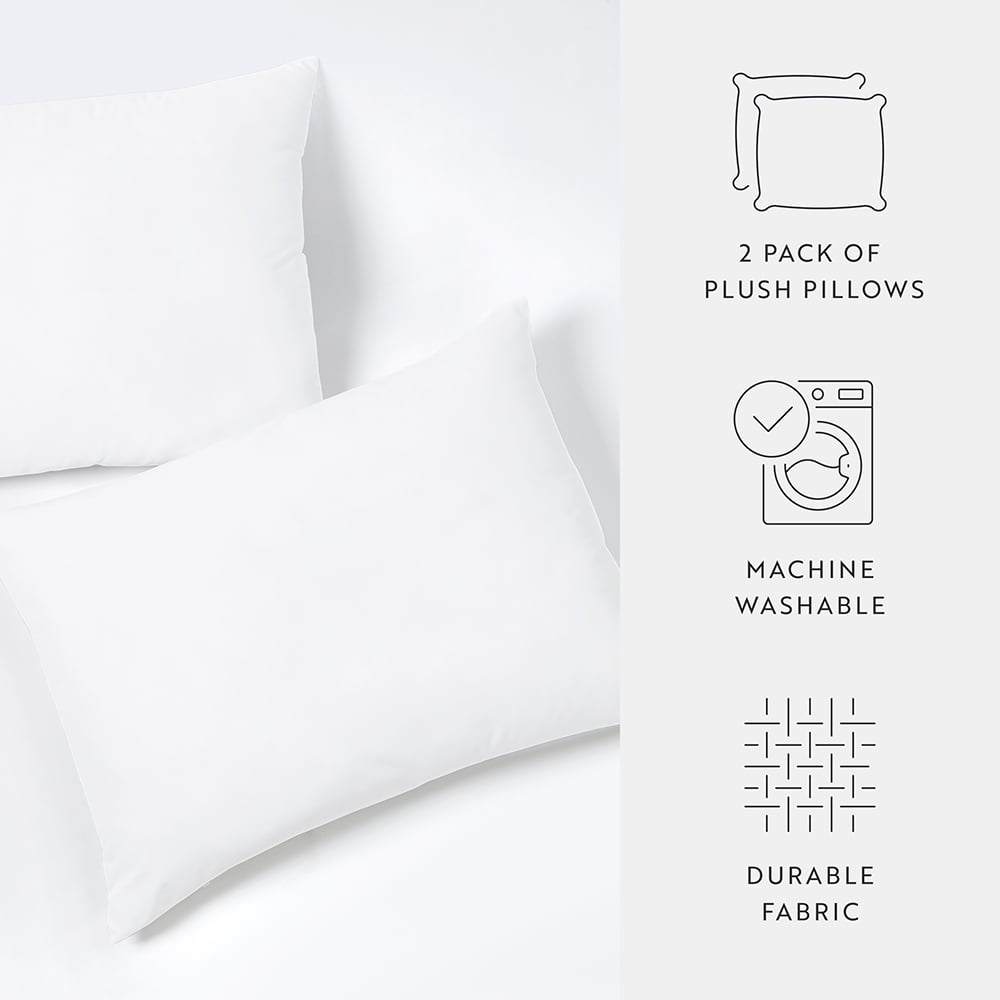 Hotel Collection Plush Bed Pillows 2-Pack For All Sleep Styles - Back, Side and Stomach Sleepers - in King Size - Decorative Throw Pillow Cushion for Sofa & Bed Detail