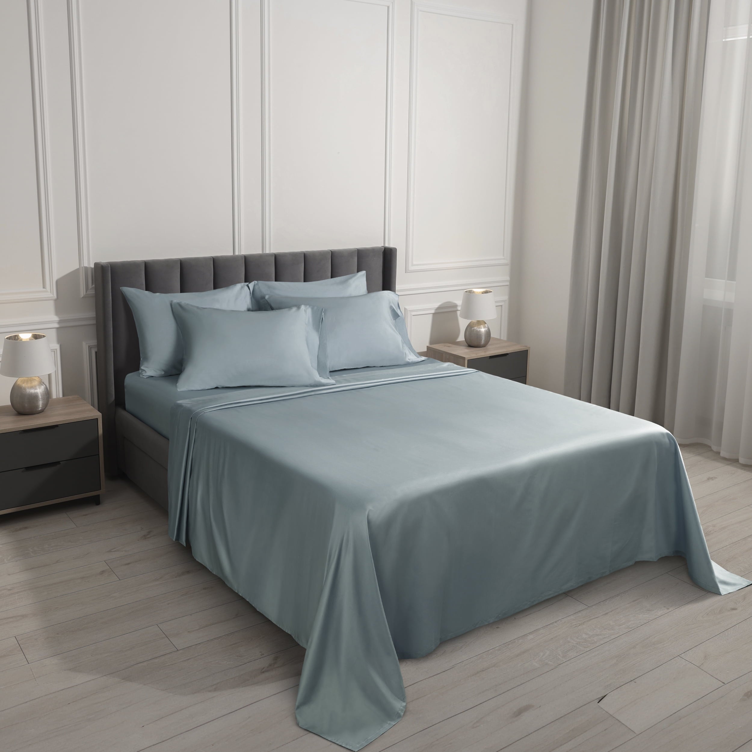 Ultra-Soft 6-Piece 800 Thread Count Lead Cotton Rich Adult Bed Sheet Set, King - Deep Pocket - Premium Ultra-Soft Pillowcase Pair for Sleeping Detail