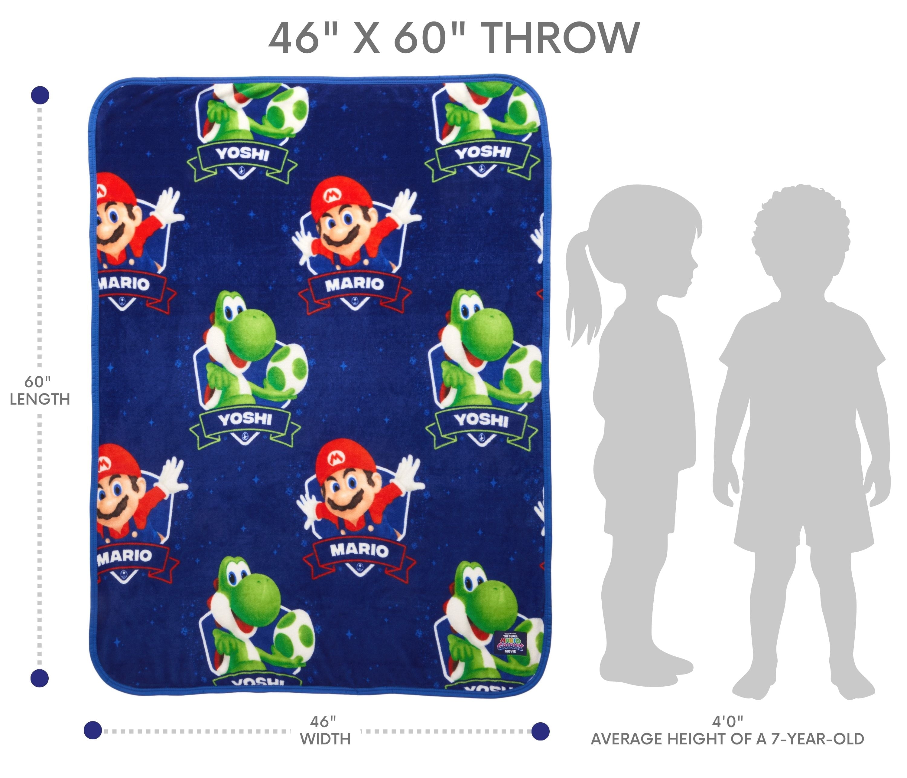 Cozy Fleece Galaxy Movie Kids Blue Print Fleece Throw Blanket, 46 x 60 - Lightweight Plush Warm Blanket for All Seasons Detail