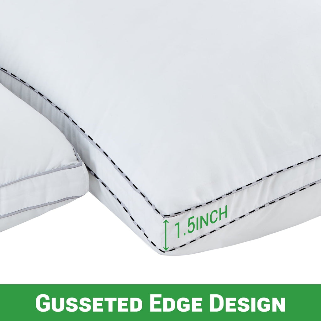 Fluffy Shredded 2 Pack Pillows for Bed, Standard Size Pillows Insert for Side and Back Sleepers, Soft Down Alternative Microfiber Fil... - Decorative Throw Pillow Cushion for Sofa & Bed Detail