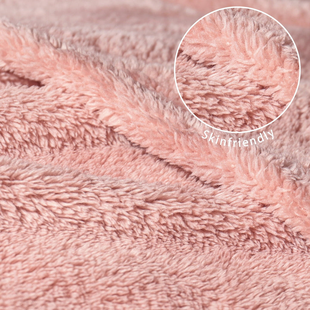 Cozy Fleece Soft Fleece Throw Blanket for Couch, Super Soft Velvet Plush Bed Blanket, 50x60 Inches, Pink - Super Soft Reversible Sherpa Flannel Blanket Detail