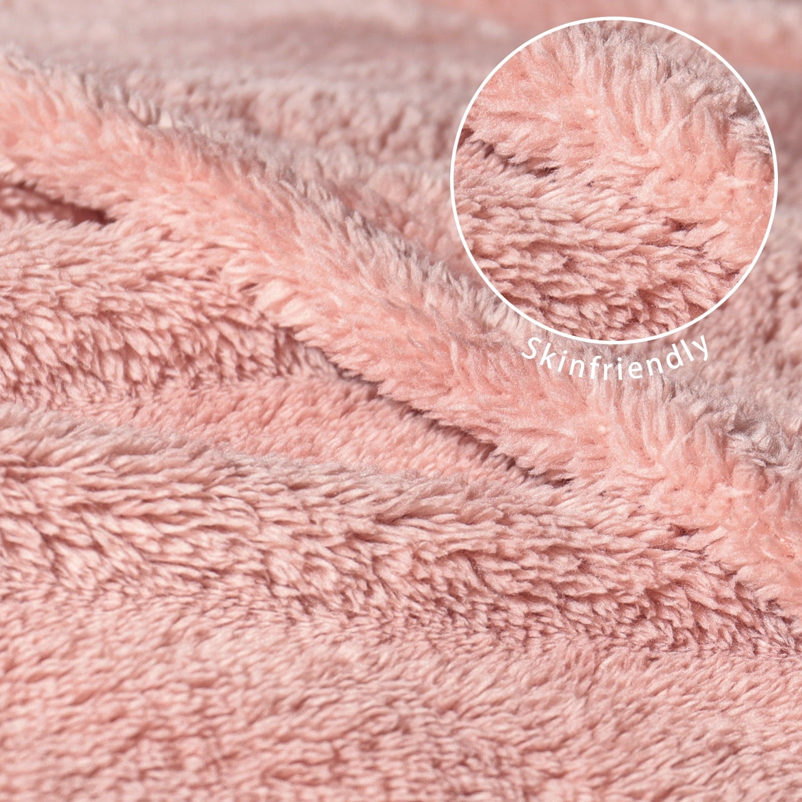 Cozy Fleece Soft Fleece Throw Blanket for Couch, Super Soft Velvet Plush Bed Blanket, 50x60 Inches, Pink - Super Soft Reversible Sherpa Flannel Blanket Detail