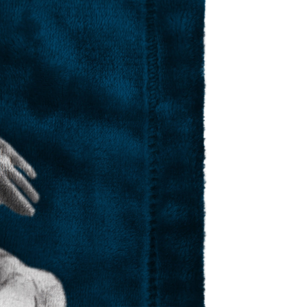 Super Soft Flannel Silk Touch Kids Throw Blanket, 62" x 90", Blue, Polyester - Luxury Knitted Decorative Throw Blanket with Fringes Detail