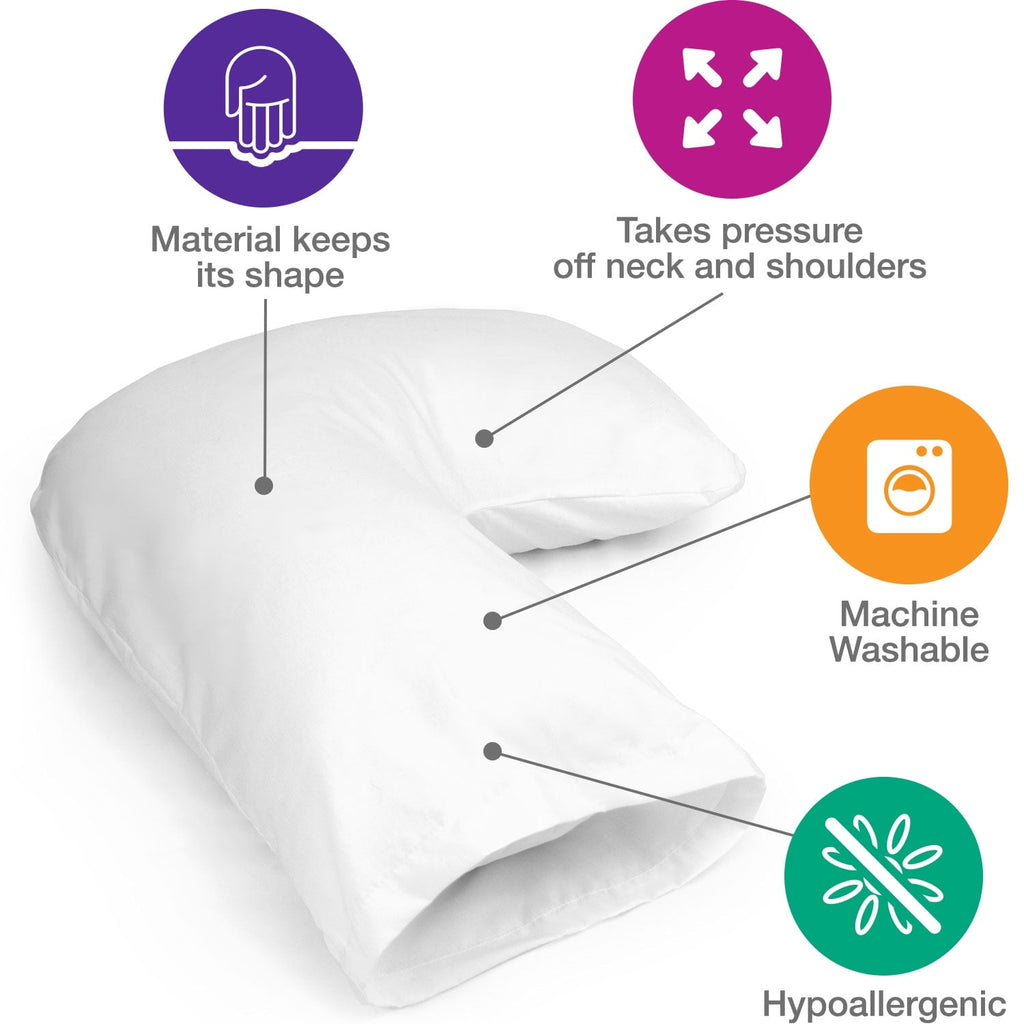Hotel Collection Hugg-A-Pillow 17" x 22" Bed Pillow White 554-7915-1900 - Hotel Quality Plush Sleeping Pillows Detail