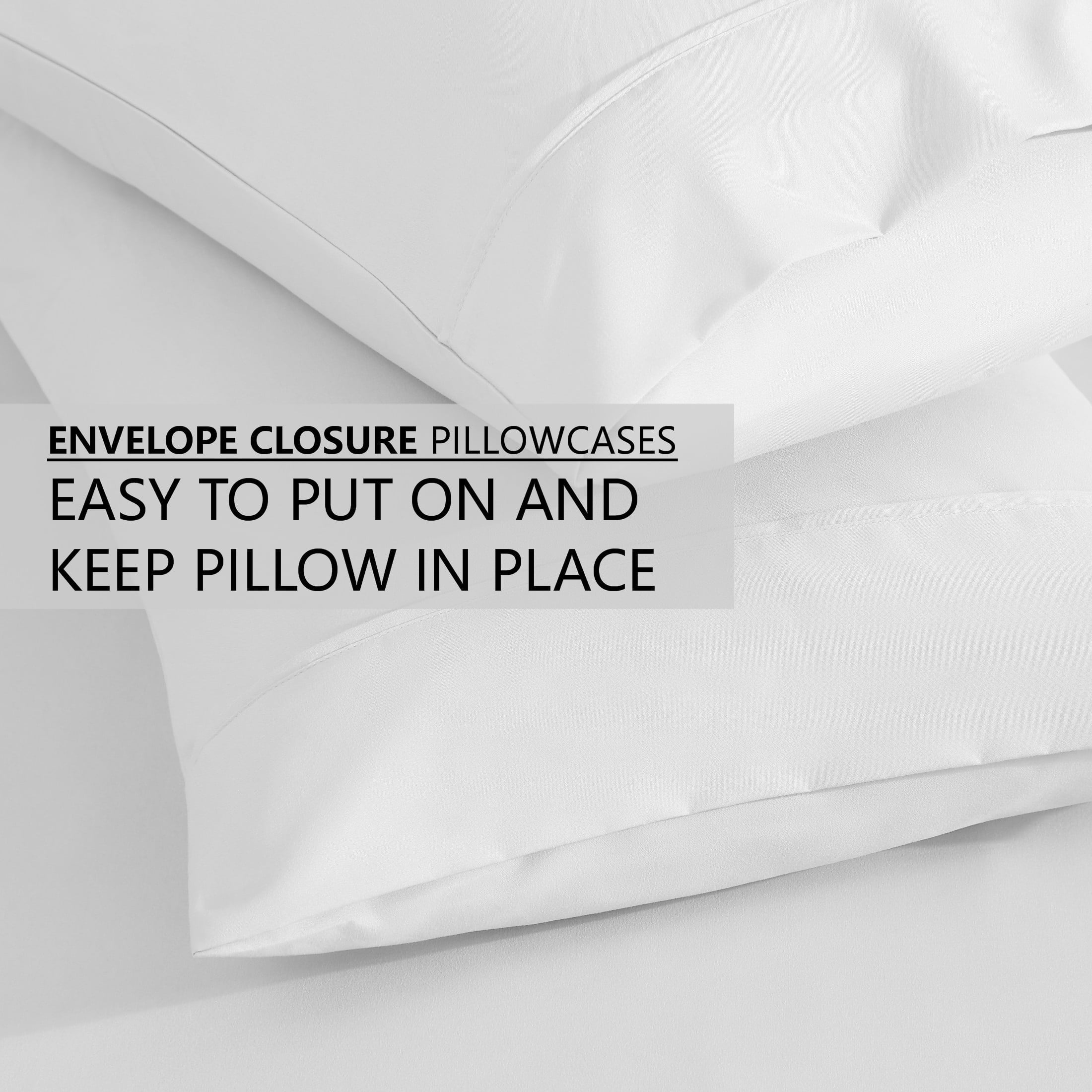Ultra-Soft Queen Size 6 Piece Bed Sheet Set White - Ultra Soft Microfiber Deep Pocket Wrinkle Free - Cooling Hotel Quality Bedding Sheets and Pillowcases Detail