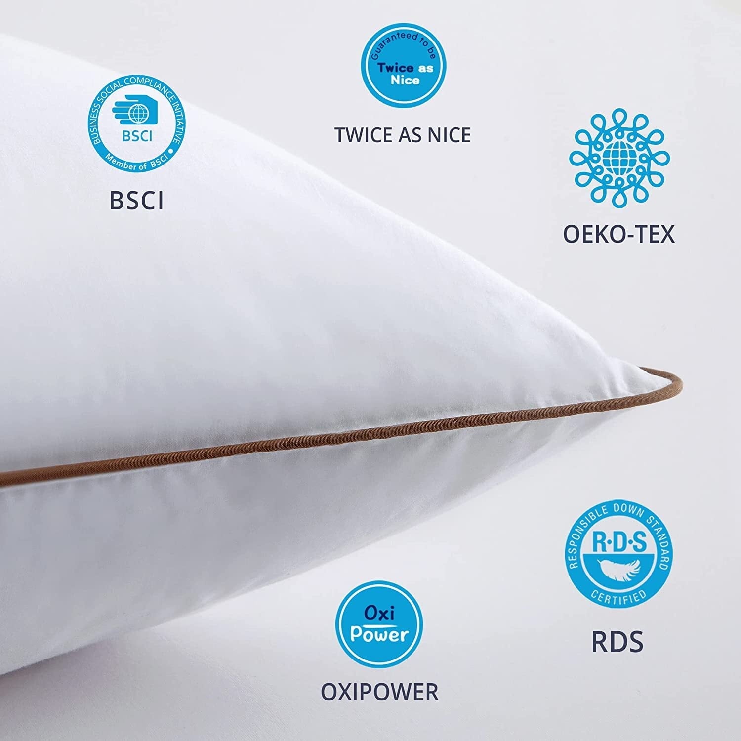 Decorative Plump Down Feather Pillows for Bed 20 x 30 Inches Queen Size Set of 2, Medium Firm Luxury Cooling Hotel Collection Feather ... - Orthopedic Shredded Foam Bed Pillow Set Detail