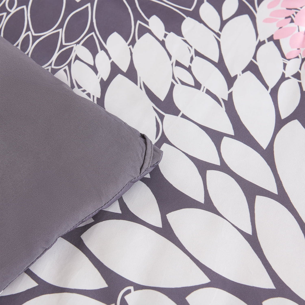 Fluffy Down Alternative 2 Pieces Pink Floral Comforter Set Twin Size, Botanical Bedding Sets with Cute Flowers Printing for Teen Girls - All-Season Down Alternative Comforter Insert Detail