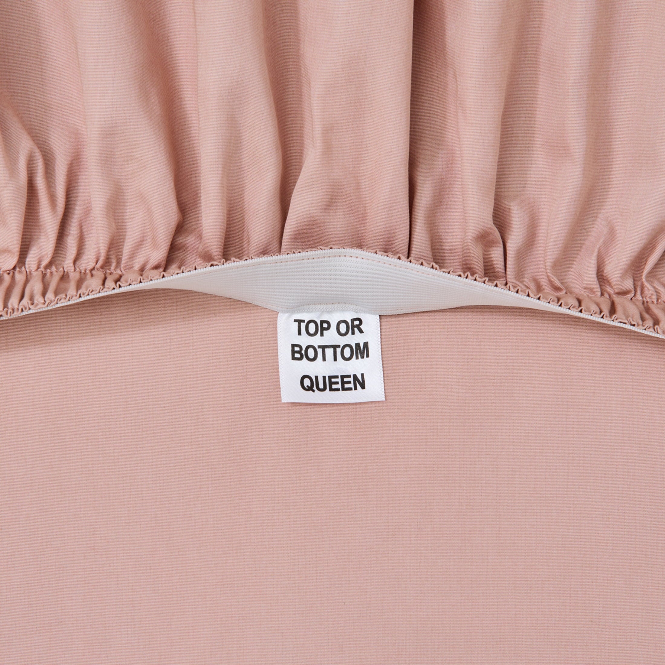 Breathable Luxury 300 Thread Count Cotton Percale 3-Piece Antique Blush Bed Sheet Set, Twin - Breathable Egyptian Cotton Flat & Fitted Sheets Detail