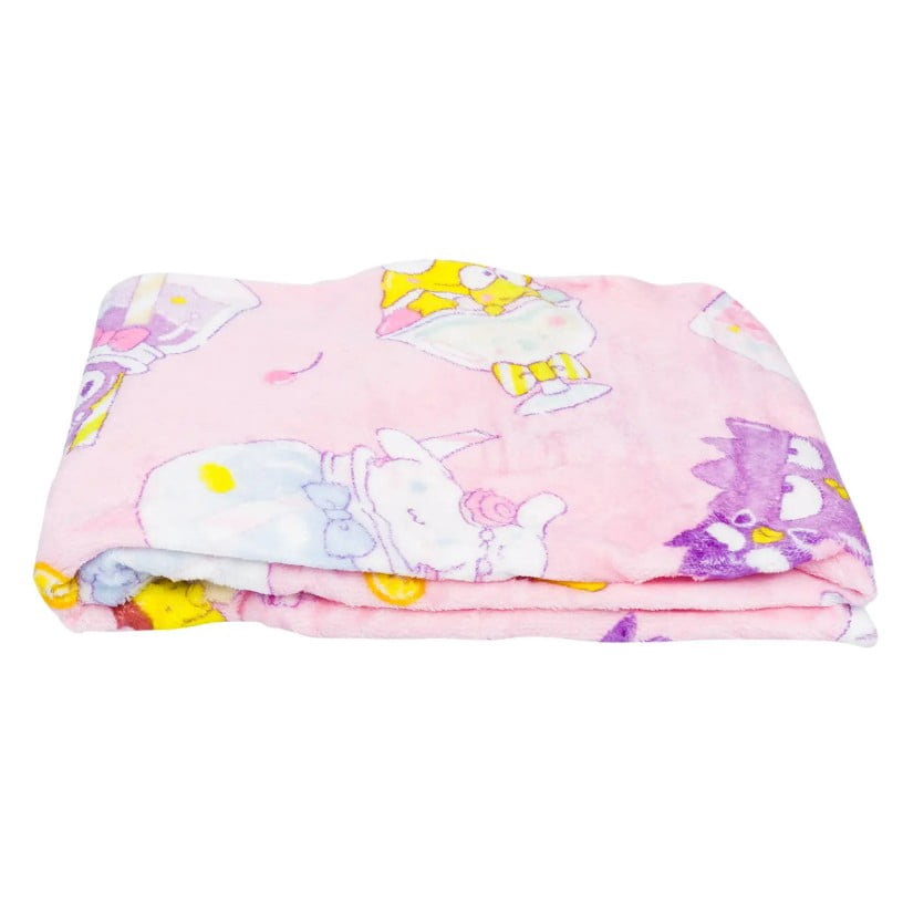 Reversible Sherpa Hello Kitty Soft and Friends Silky Fleece Throw 40"x50" Kids Blanket "Cool Treat" - Super Soft Reversible Sherpa Flannel Blanket Detail